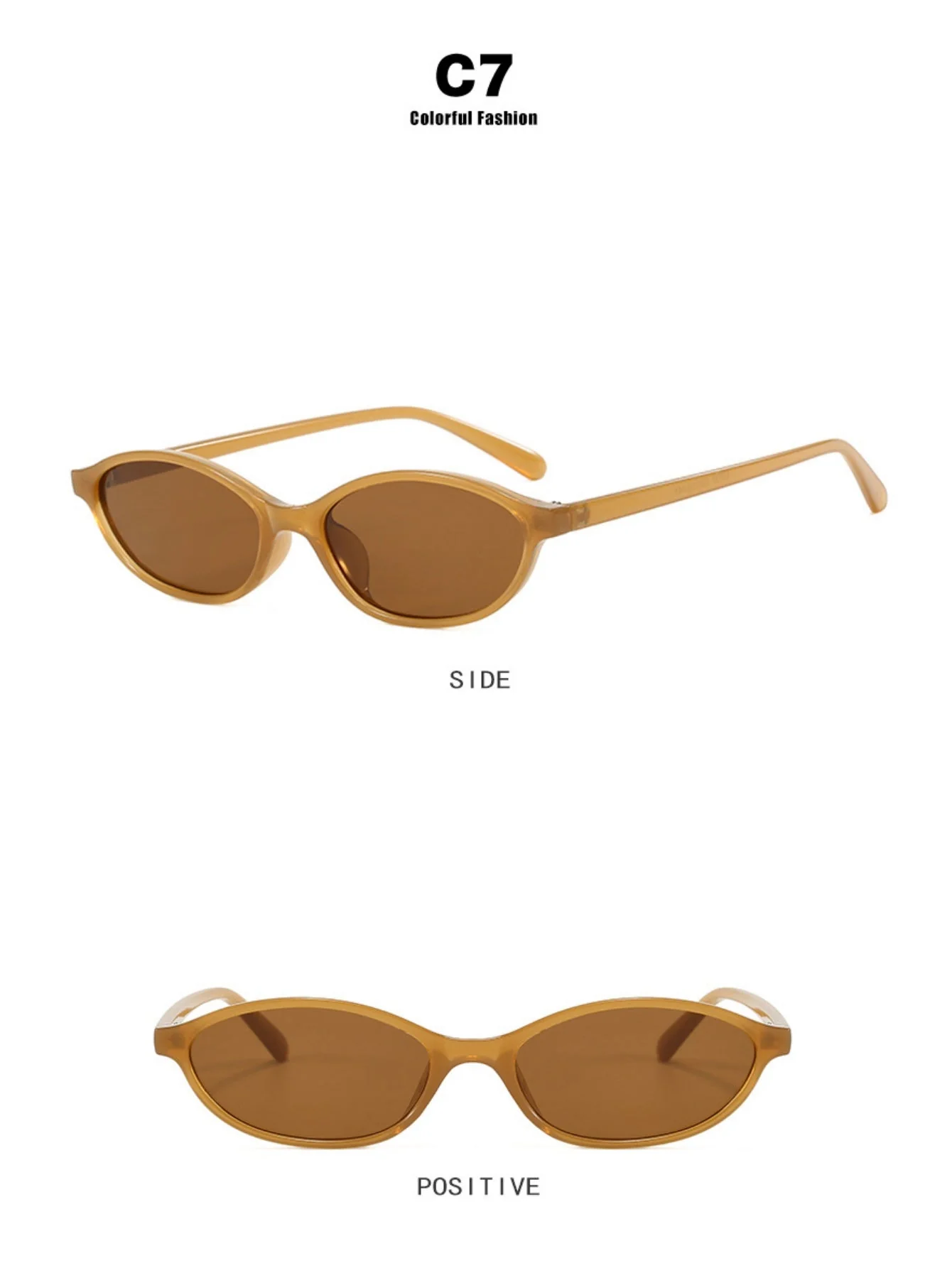Oval-shaped Small-framed Sunglasses - Image 17