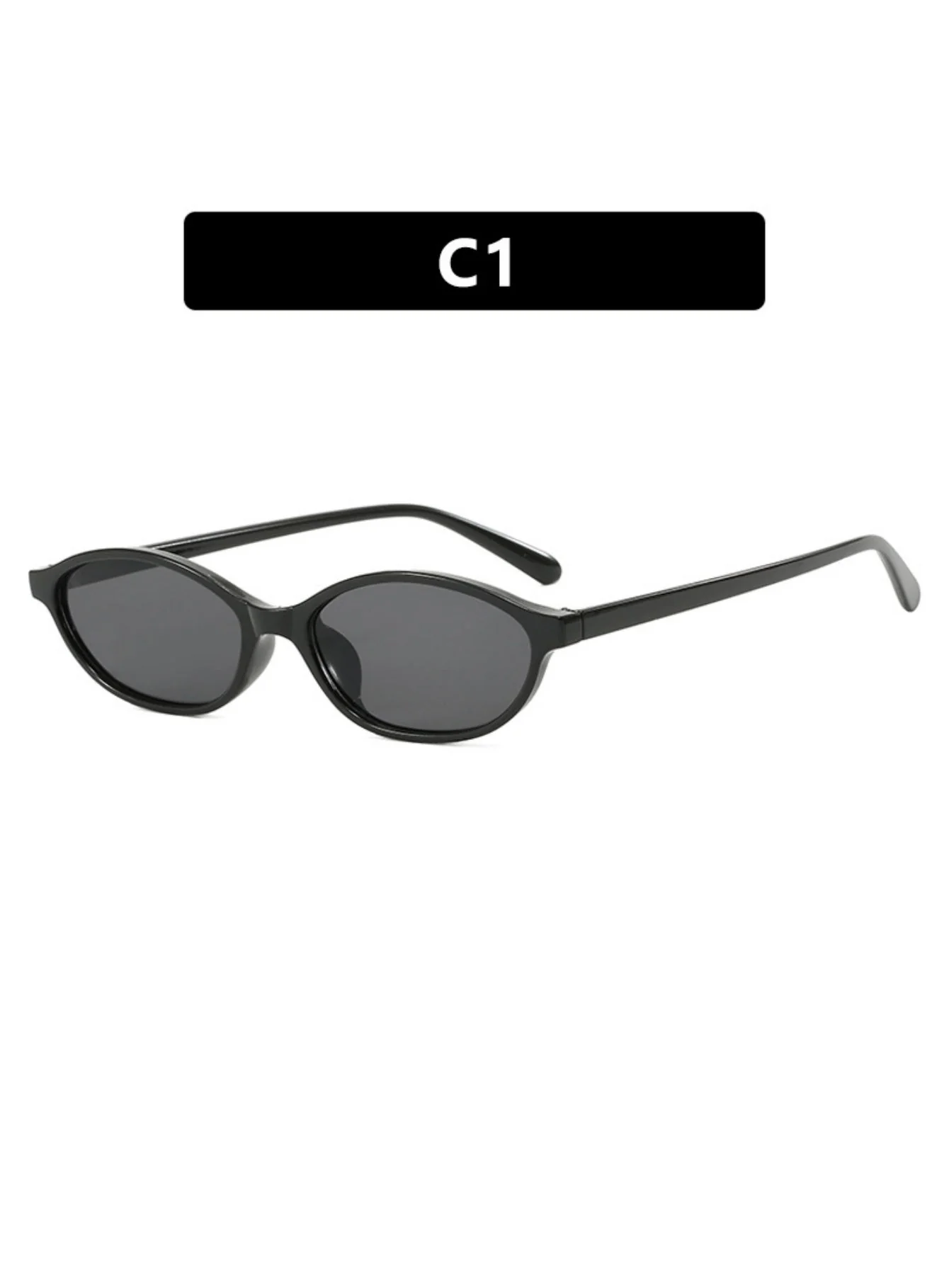 Oval-shaped Small-framed Sunglasses - Image 4