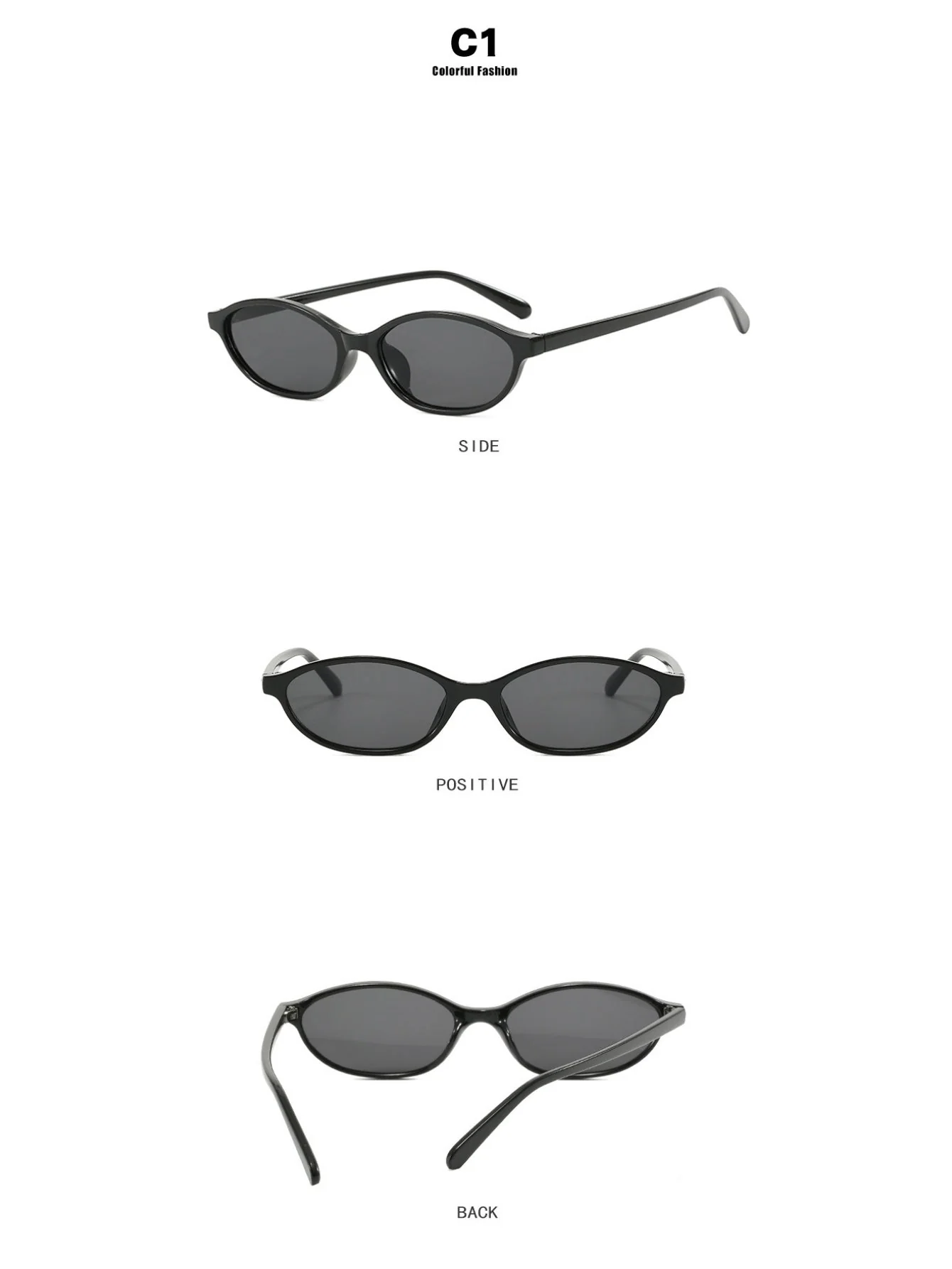 Oval-shaped Small-framed Sunglasses - Image 5