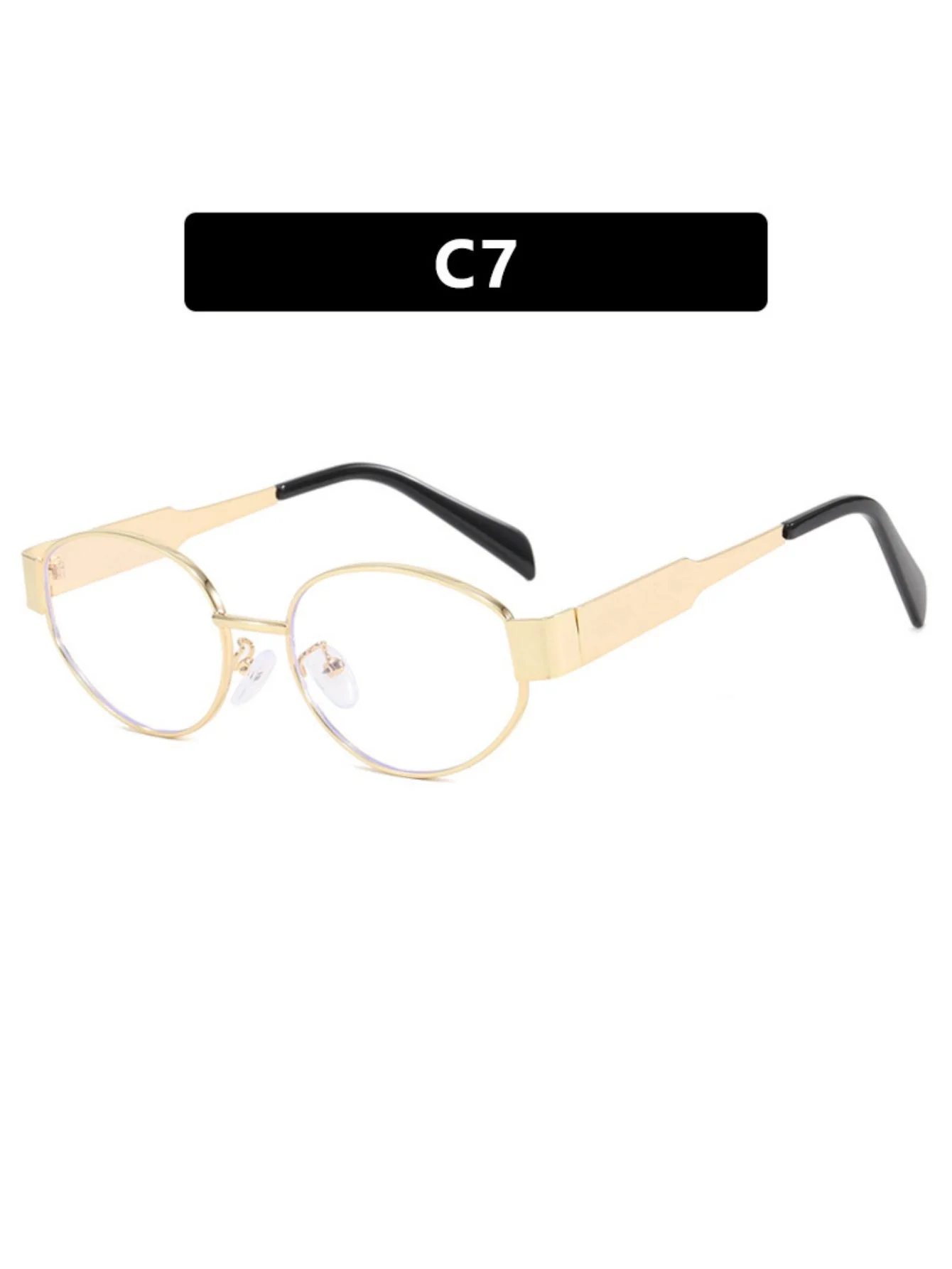 Metal Retro Oval Sunglasses - Image 10