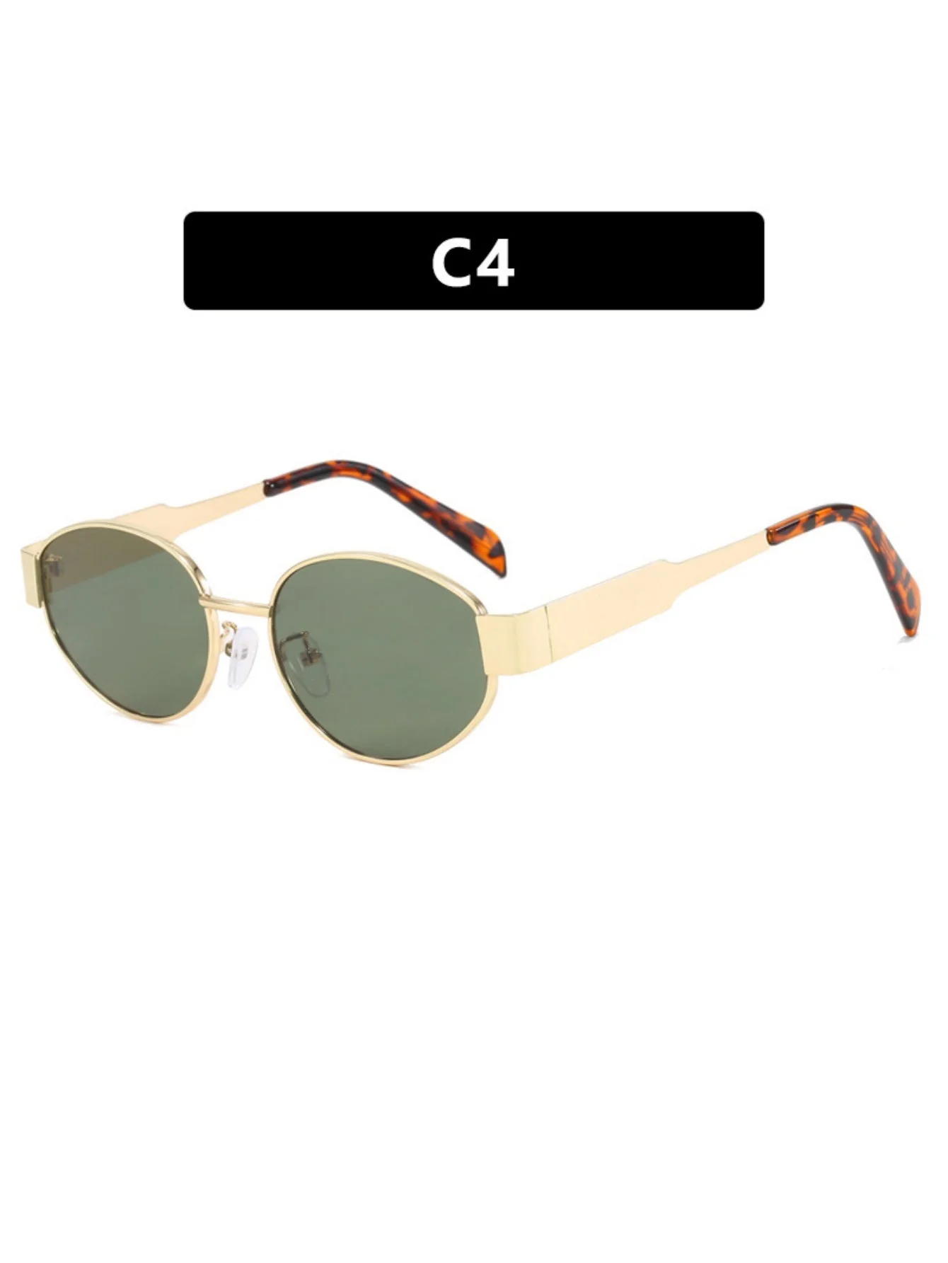 Metal Retro Oval Sunglasses - Image 7
