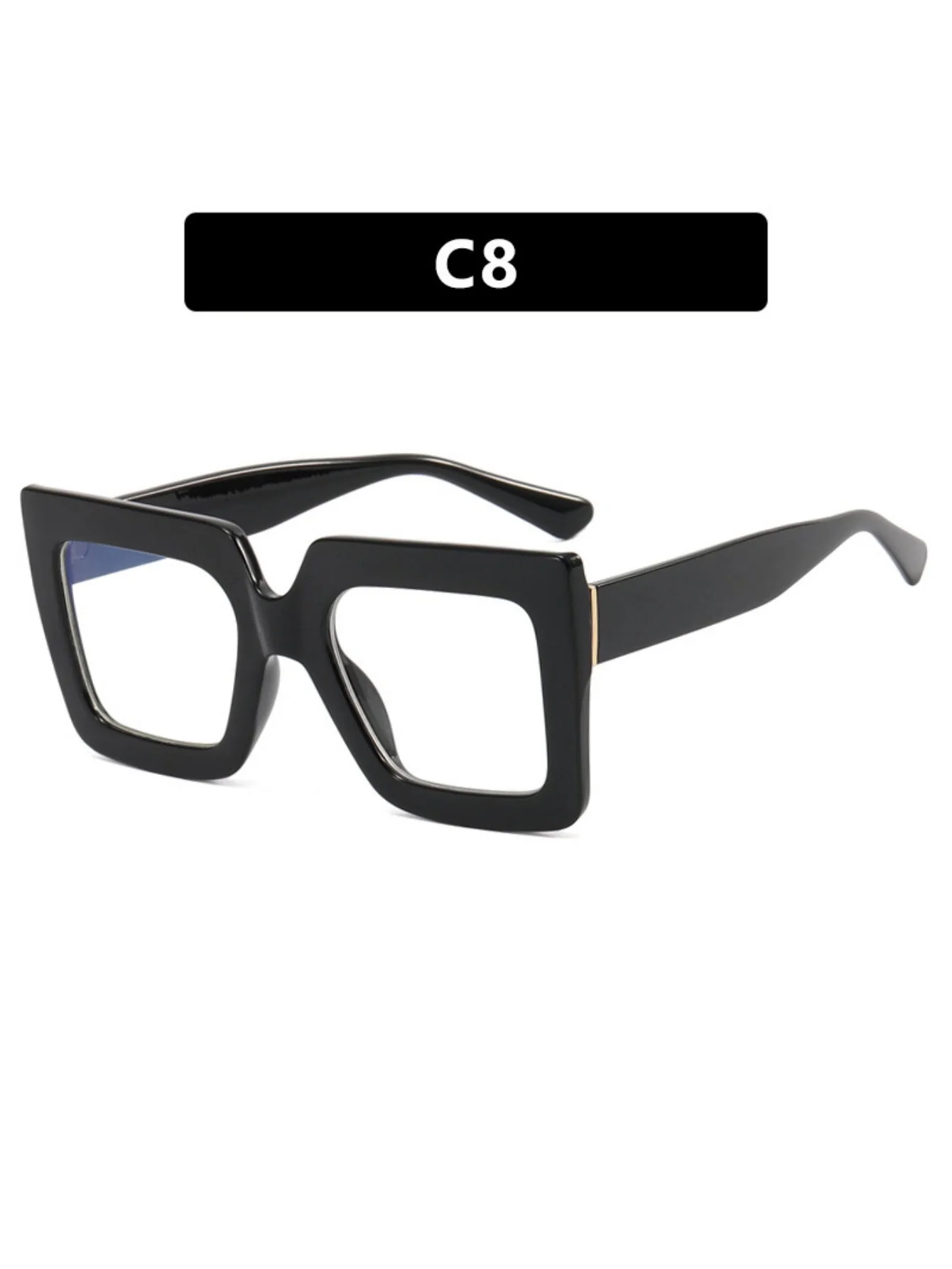Color-blocked Square Oversized Stylish Glasses - Image 11