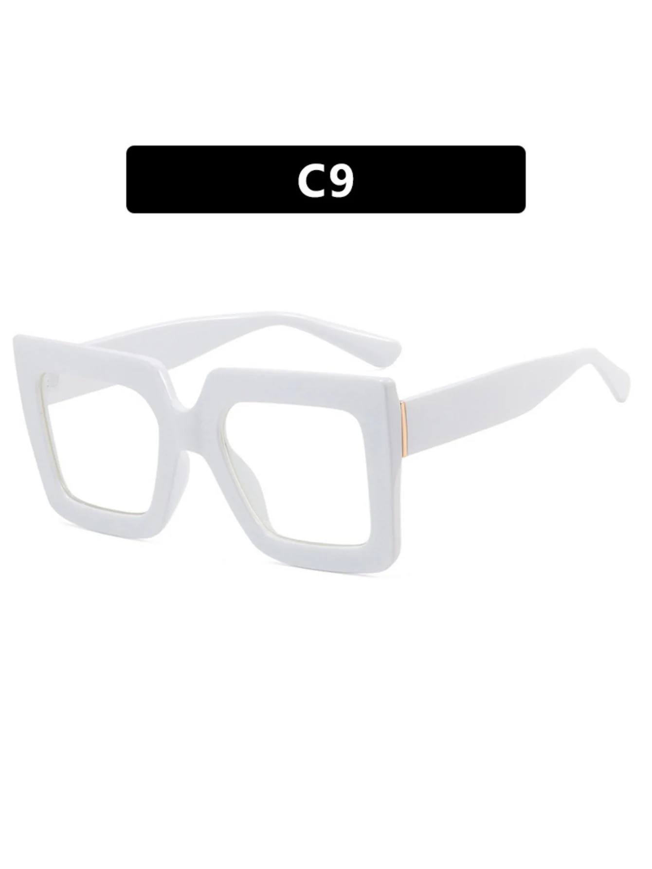 Color-blocked Square Oversized Stylish Glasses - Image 13