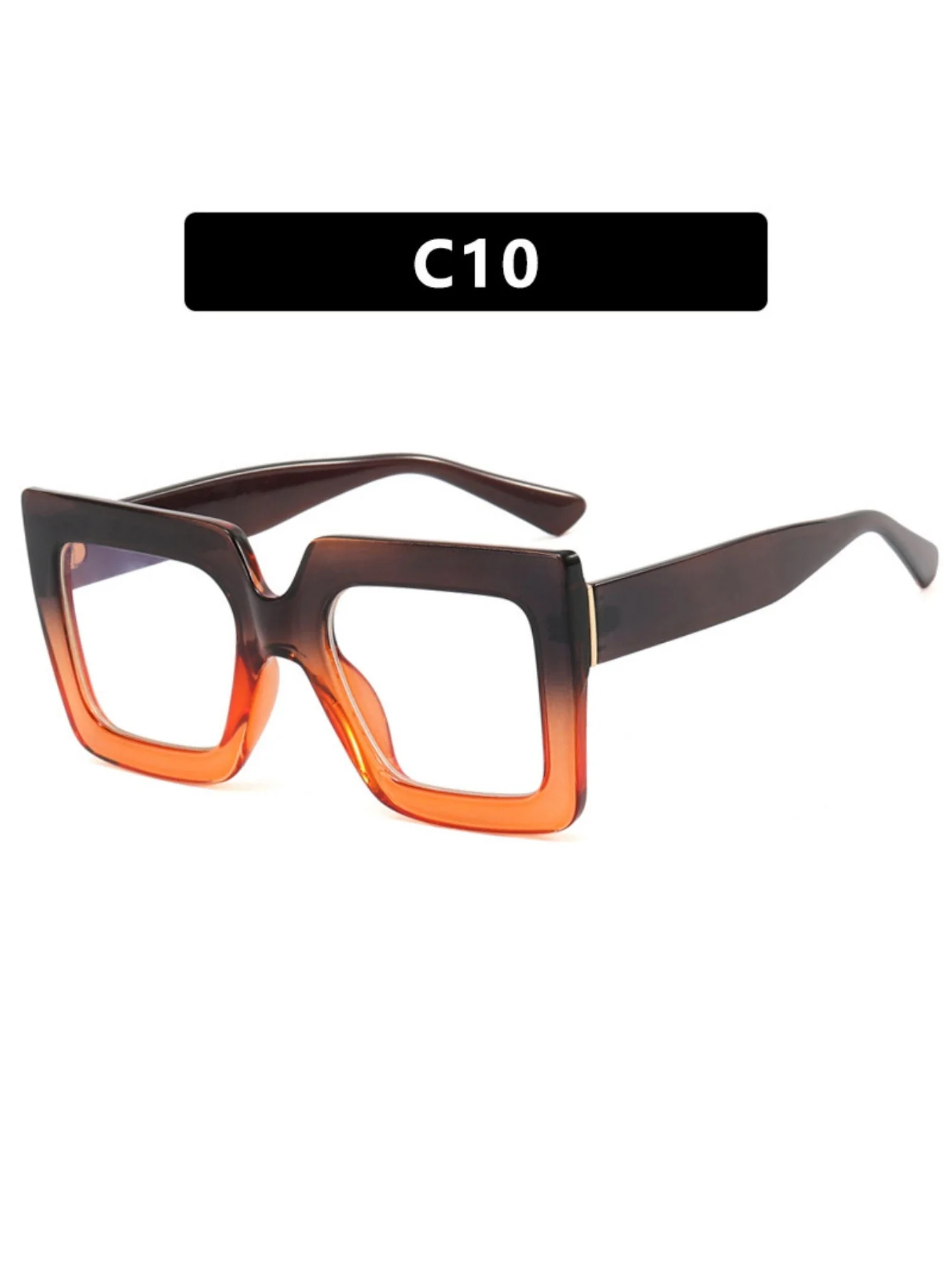 Color-blocked Square Oversized Stylish Glasses - Image 15