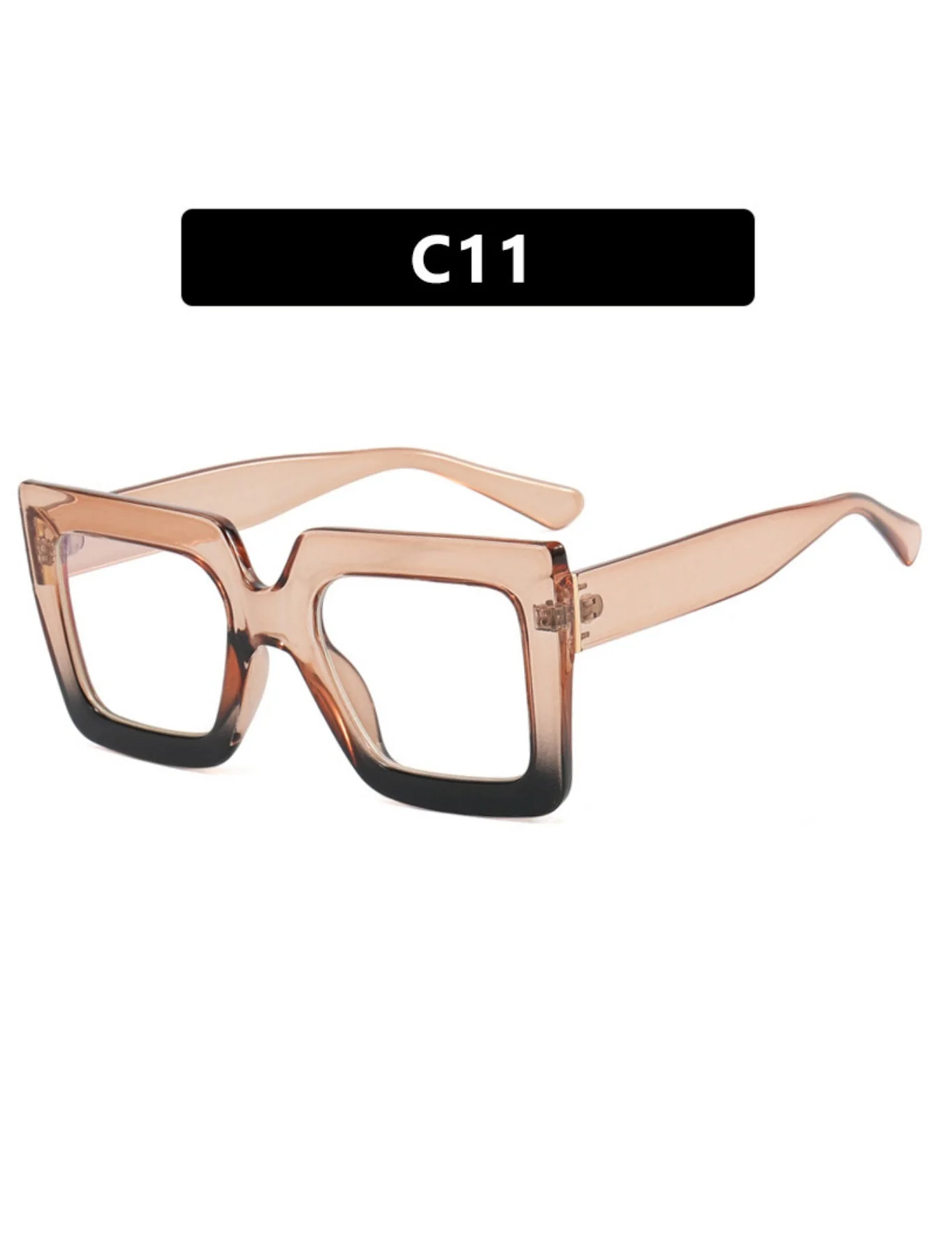 Color-blocked Square Oversized Stylish Glasses - Image 17