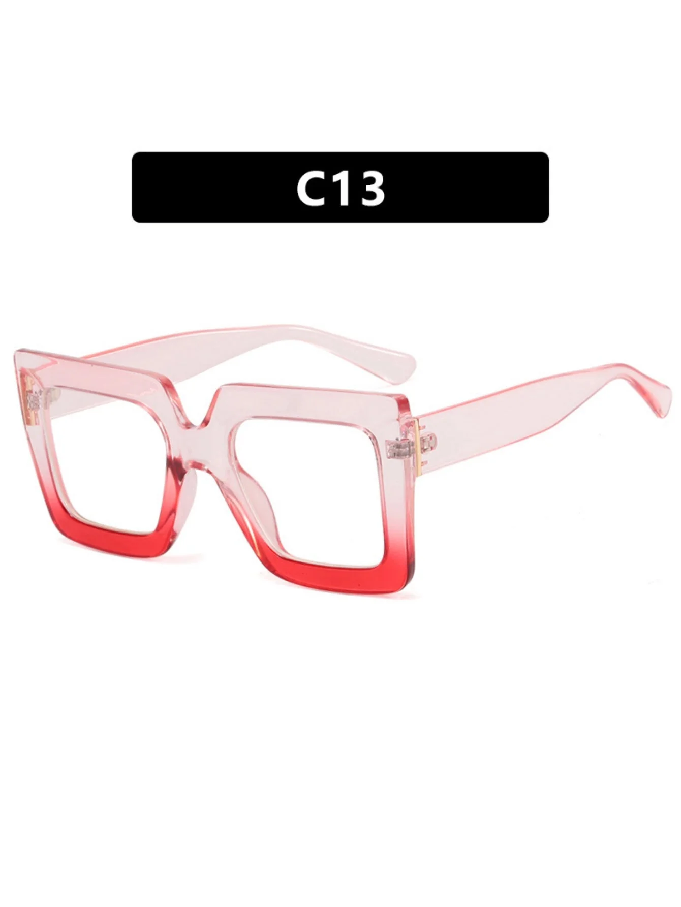 Color-blocked Square Oversized Stylish Glasses - Image 21