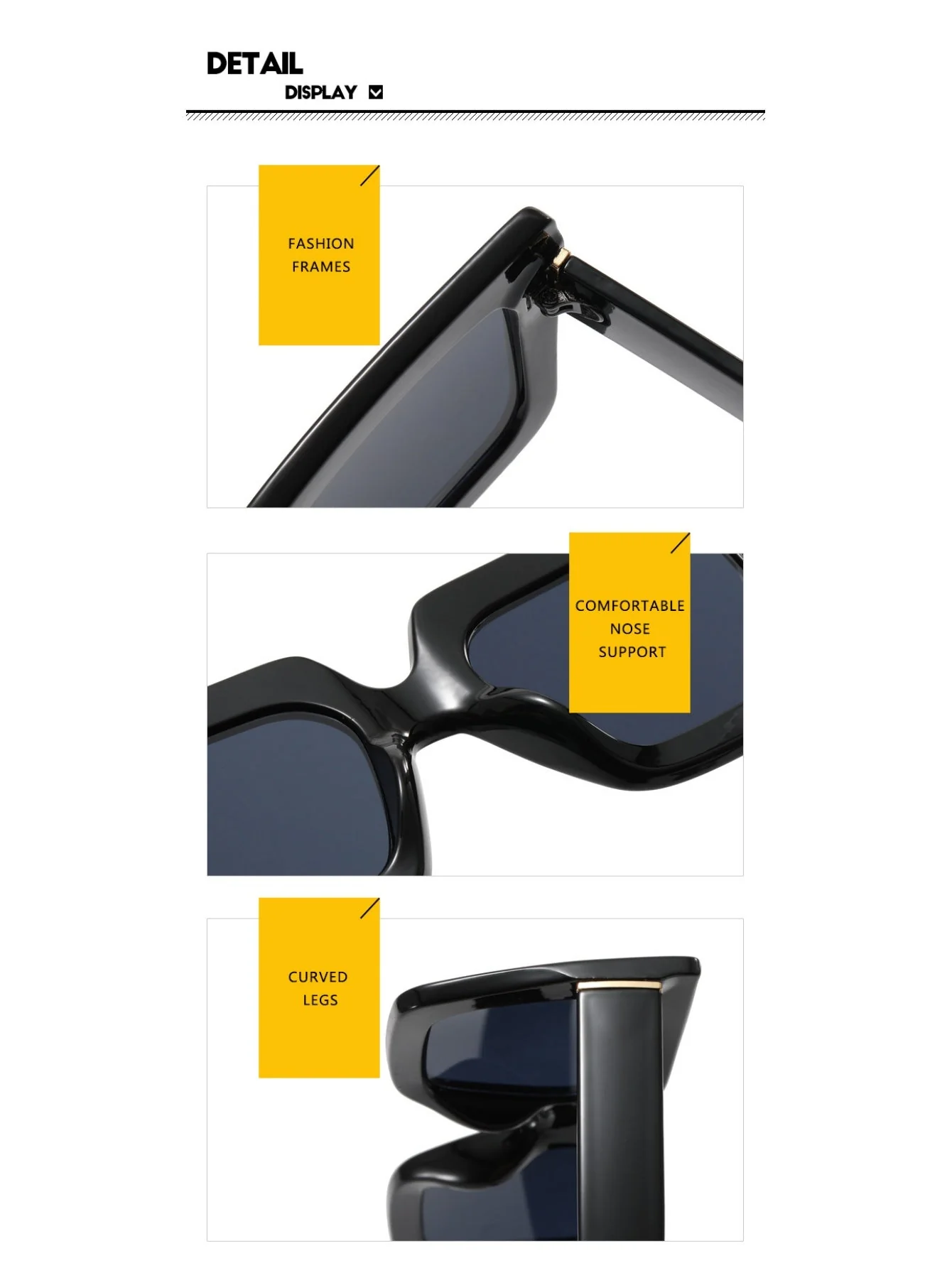 Color-blocked Square Oversized Stylish Glasses - Image 23