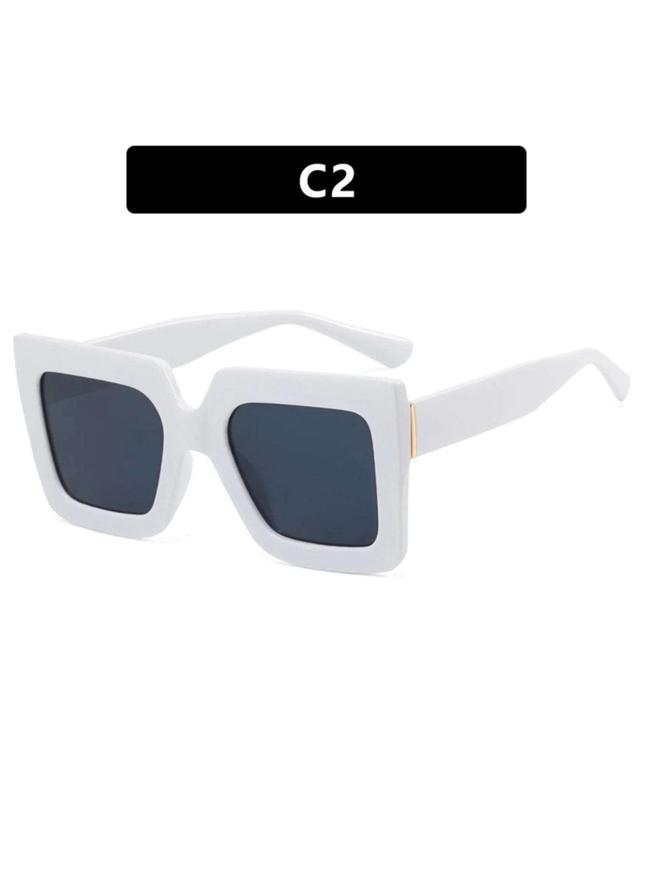 Color-blocked Square Oversized Stylish Glasses - Image 7