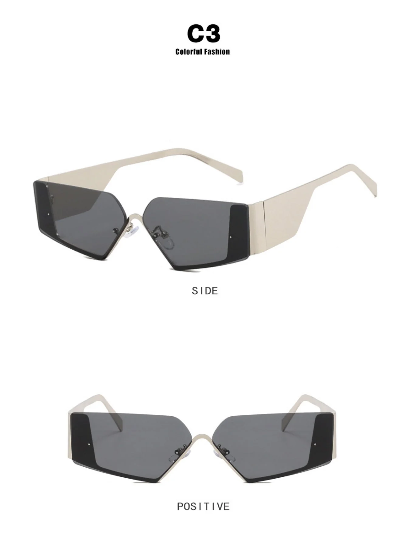 Futuristic, Rimless Sunglasses - Image 10