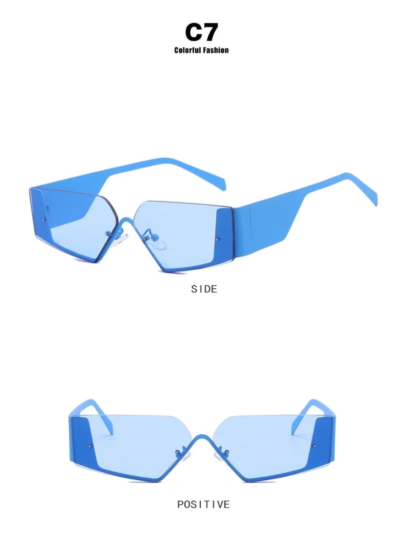 Futuristic, Rimless Sunglasses - Image 18