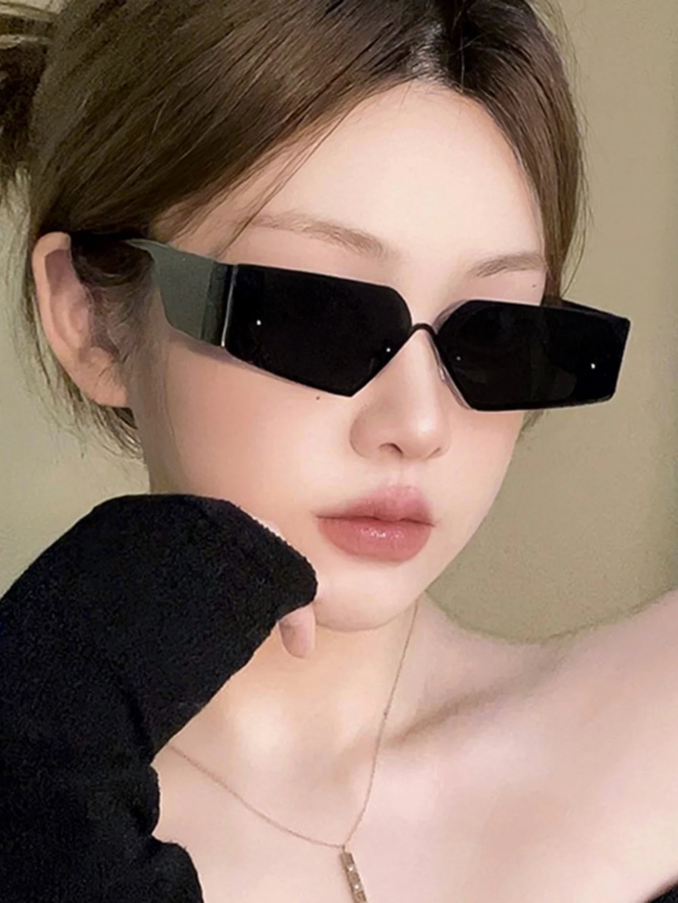 Futuristic, Rimless Sunglasses - Image 3