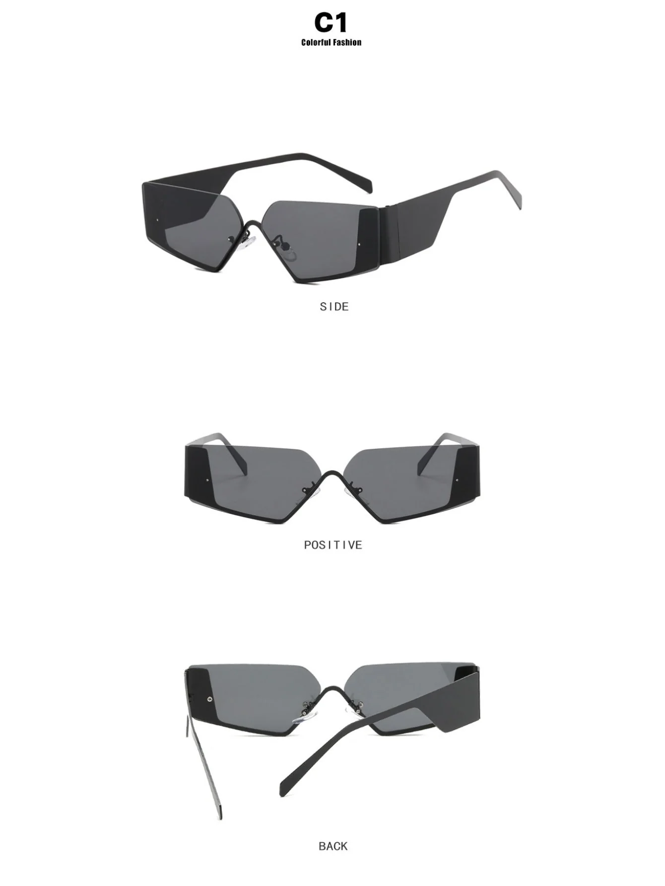 Futuristic, Rimless Sunglasses - Image 6