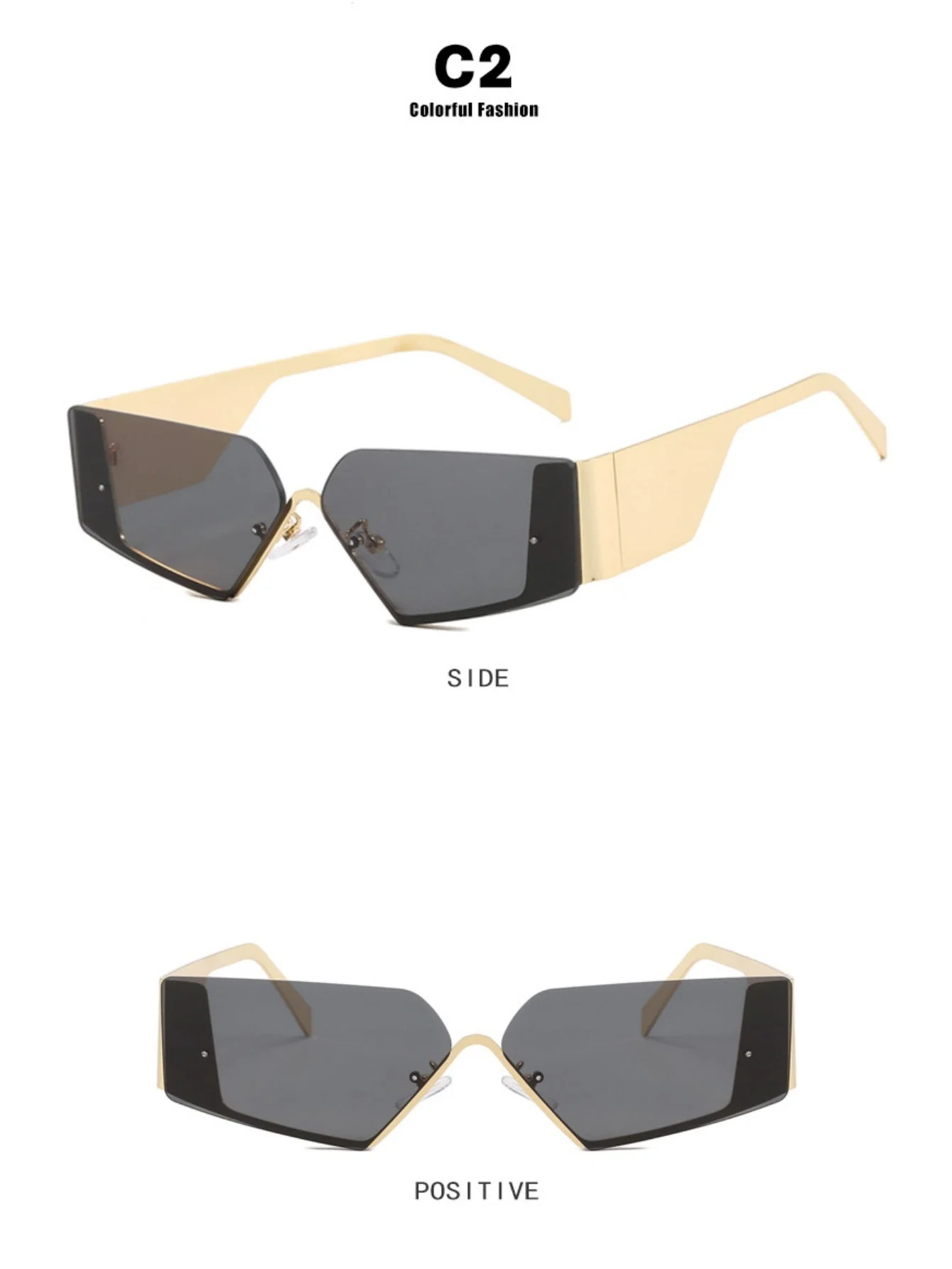 Futuristic, Rimless Sunglasses - Image 8