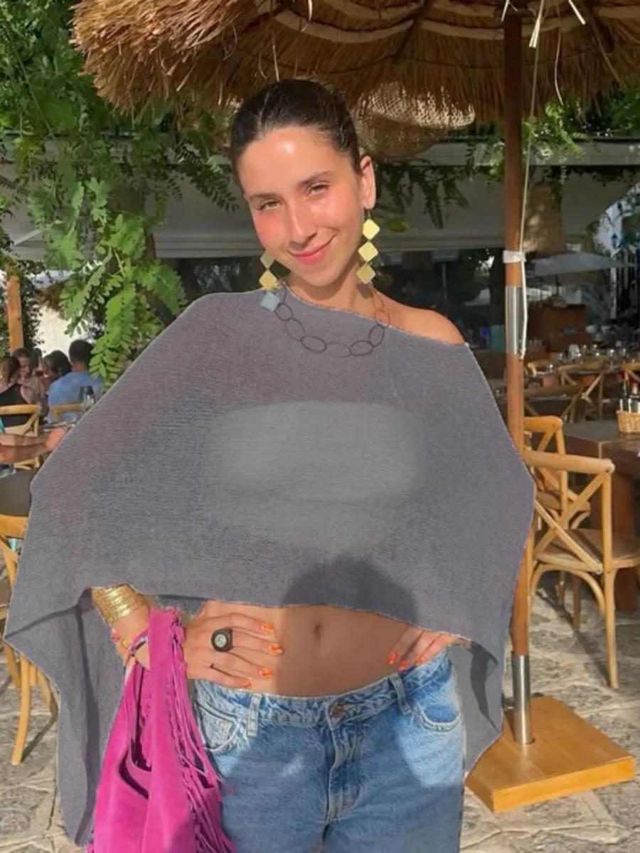 Smock Knitting Perspective Sunscreen Shawl Cover Ups - Image 4