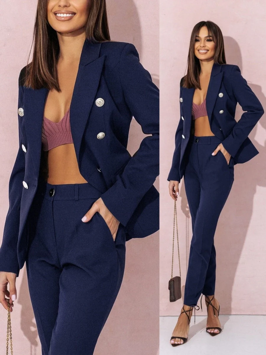 Double-breasted Two-piece Suit - Image 12