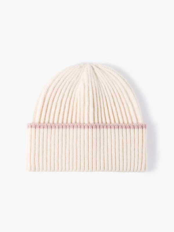 Color-Block Cuffed Beanie, Thick Knit Winter Hat, Warm Fleece-Lined, One Size - Image 8