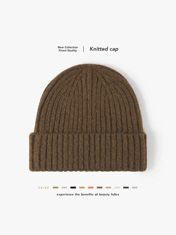 Wool-Blend Thermal Beanie, Thick Ear-Flap Knit Hat, Windproof & Insulated, One Size
