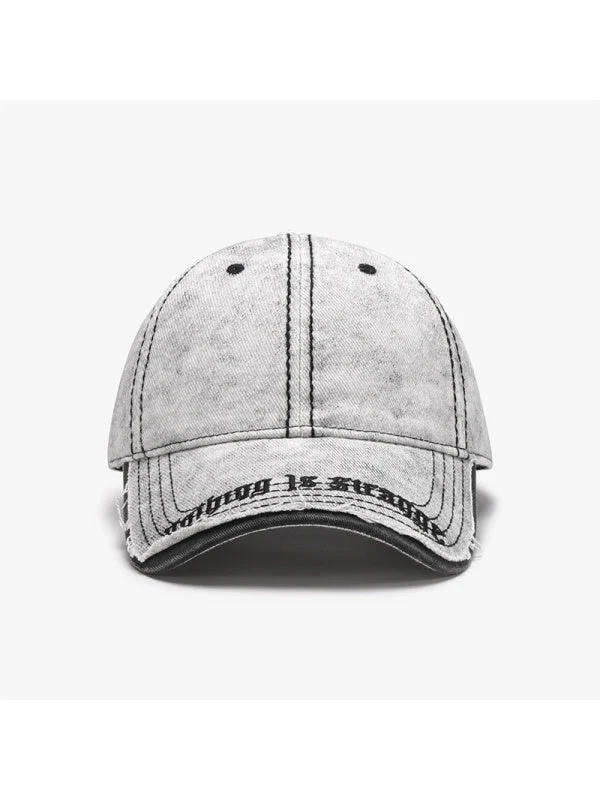 Letter Embroidery Color Blocking Soft Top Large Head Circumference Baseball Caps - Image 5