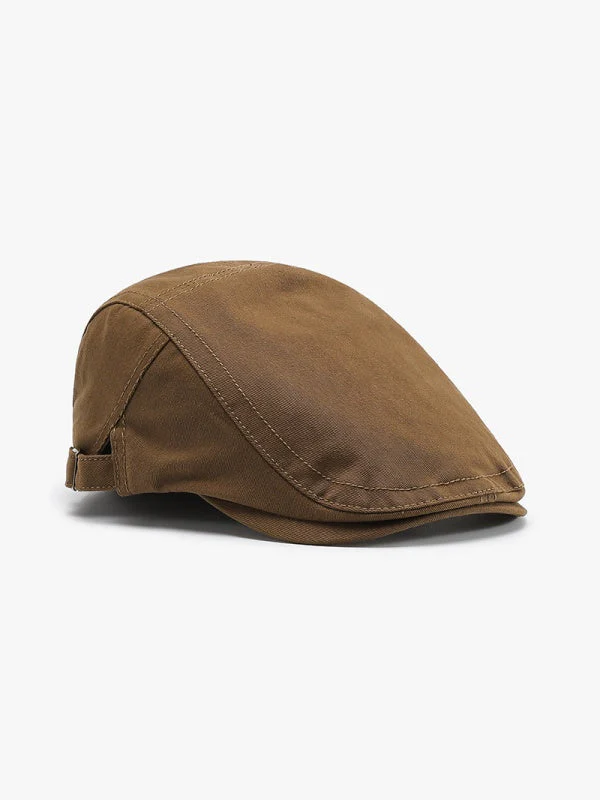 Retro Solid Color Flat Cap - Image 10