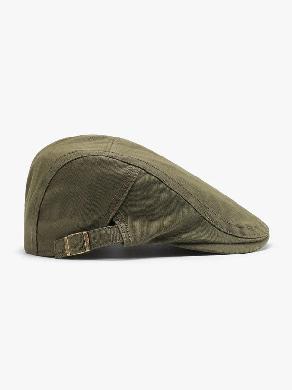 Retro Solid Color Flat Cap - Image 2