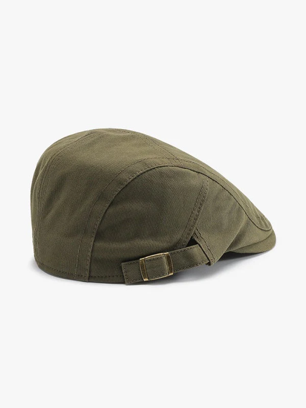 Retro Solid Color Flat Cap - Image 3