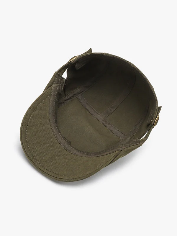 Retro Solid Color Flat Cap - Image 4