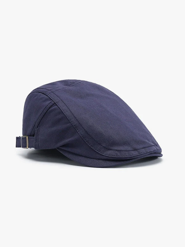 Retro Solid Color Flat Cap - Image 5
