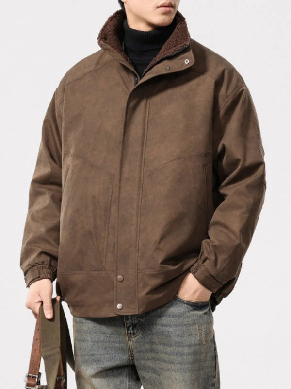 Maillard Tie-dye Imitation Lambskin Work Jacket - Image 2