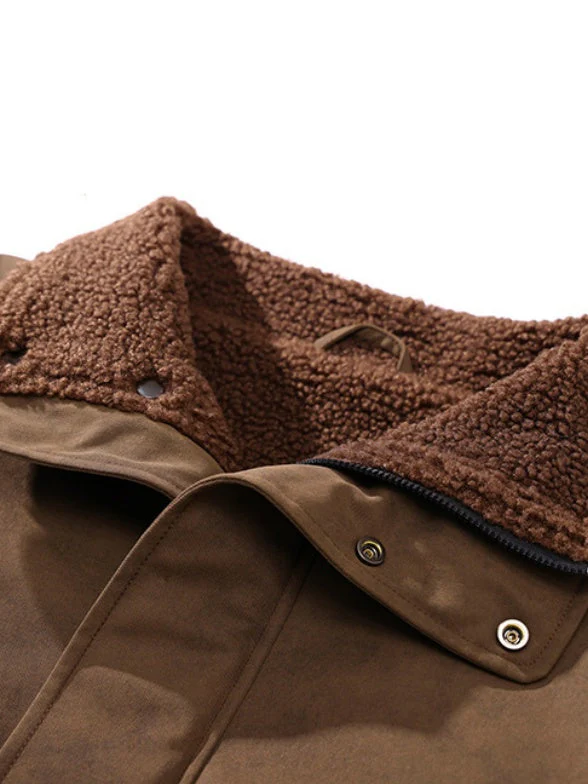 Maillard Tie-dye Imitation Lambskin Work Jacket - Image 3