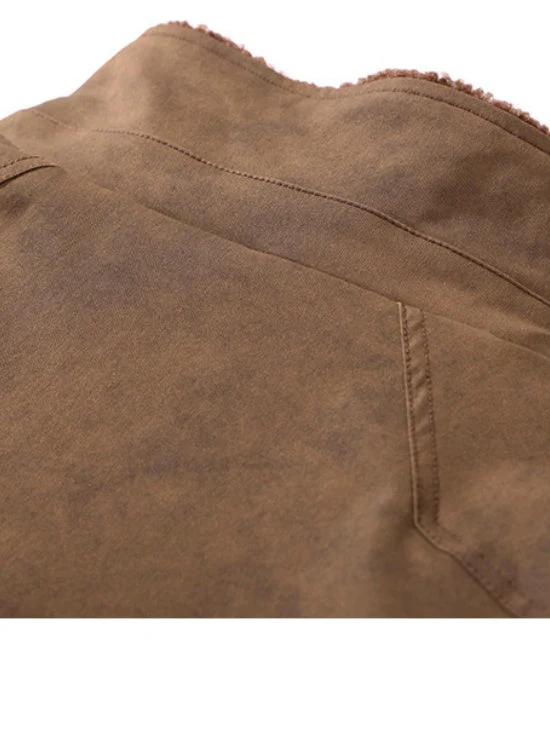Maillard Tie-dye Imitation Lambskin Work Jacket - Image 6