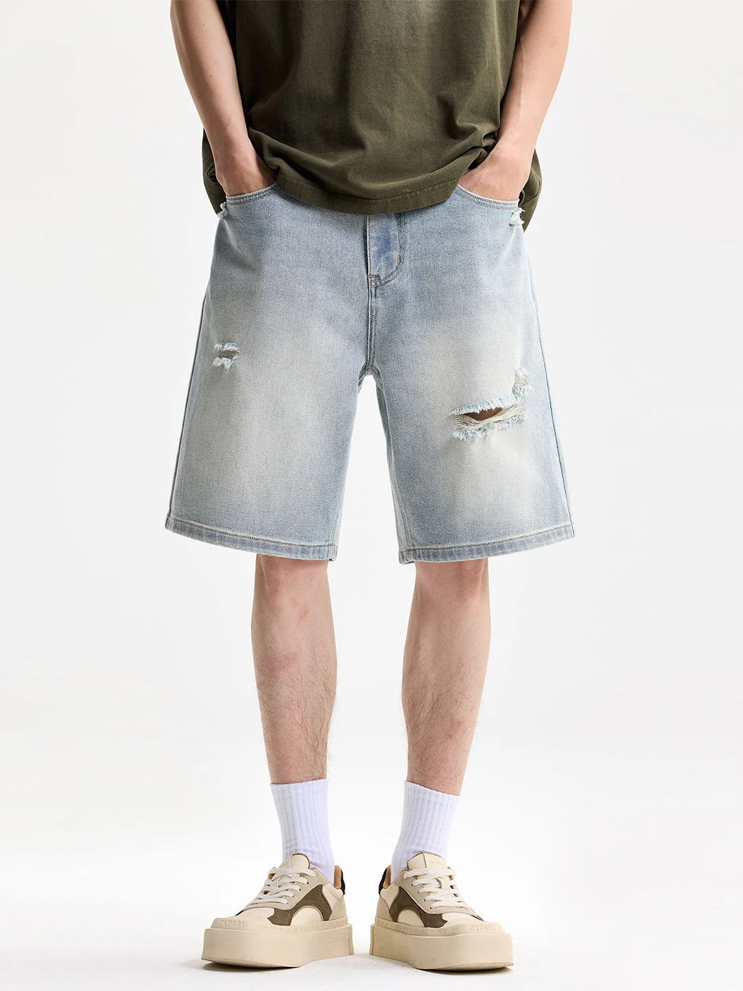 Hole Denim Shorts