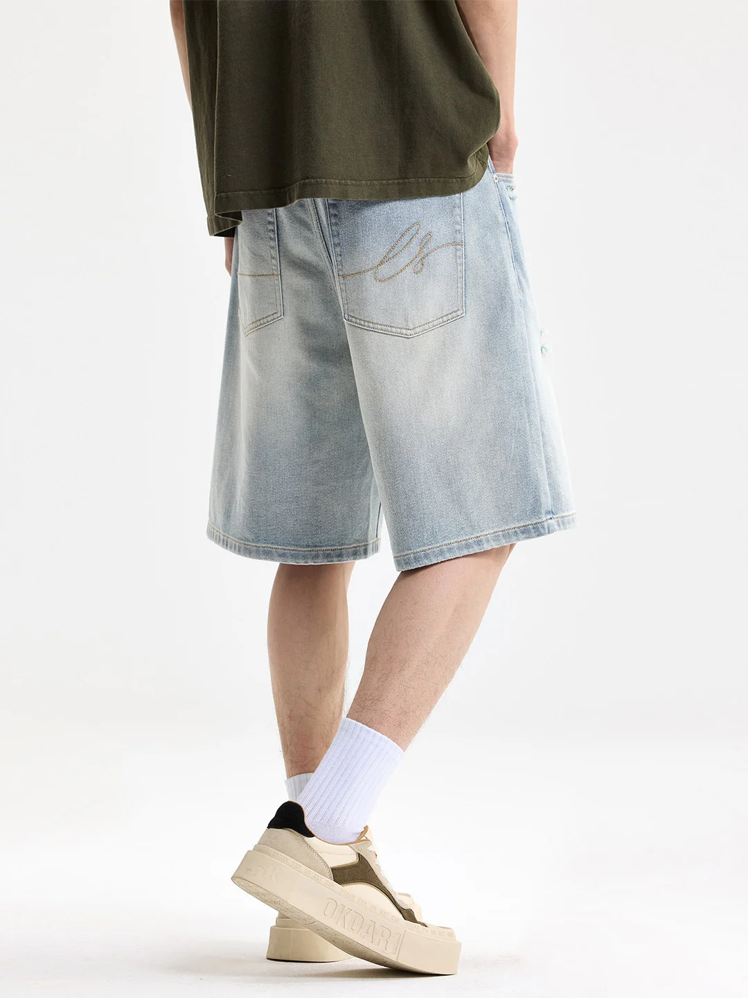 Hole Denim Shorts - Image 3