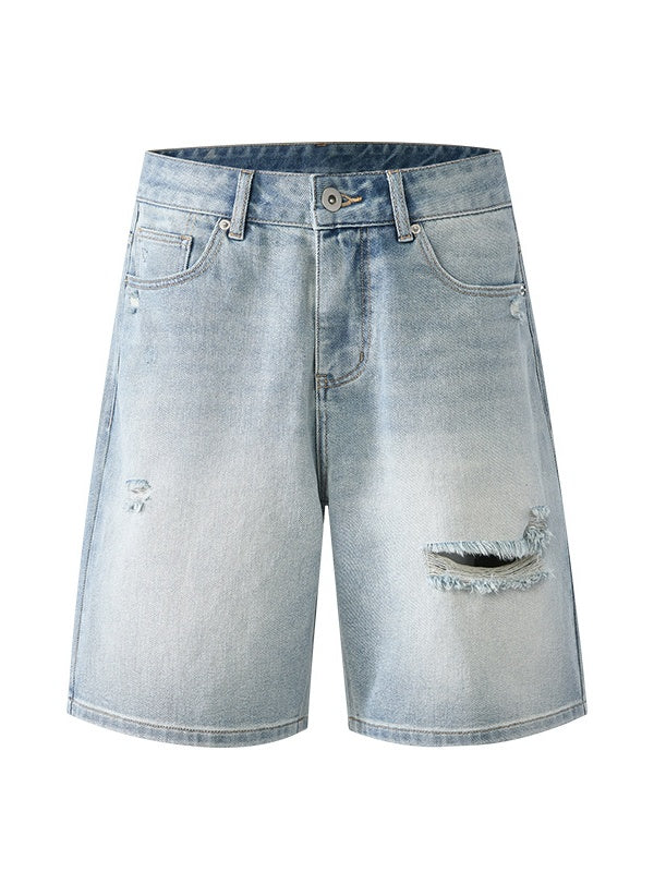 Hole Denim Shorts - Image 4