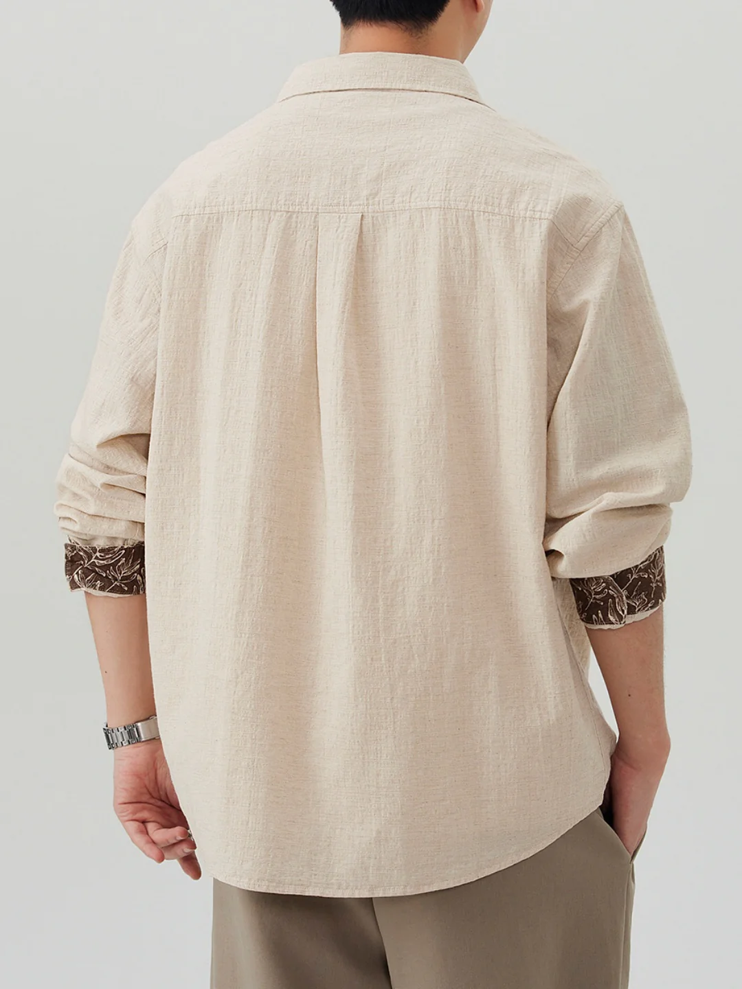 Flax Color-blocked Pattern Shirts - Image 3
