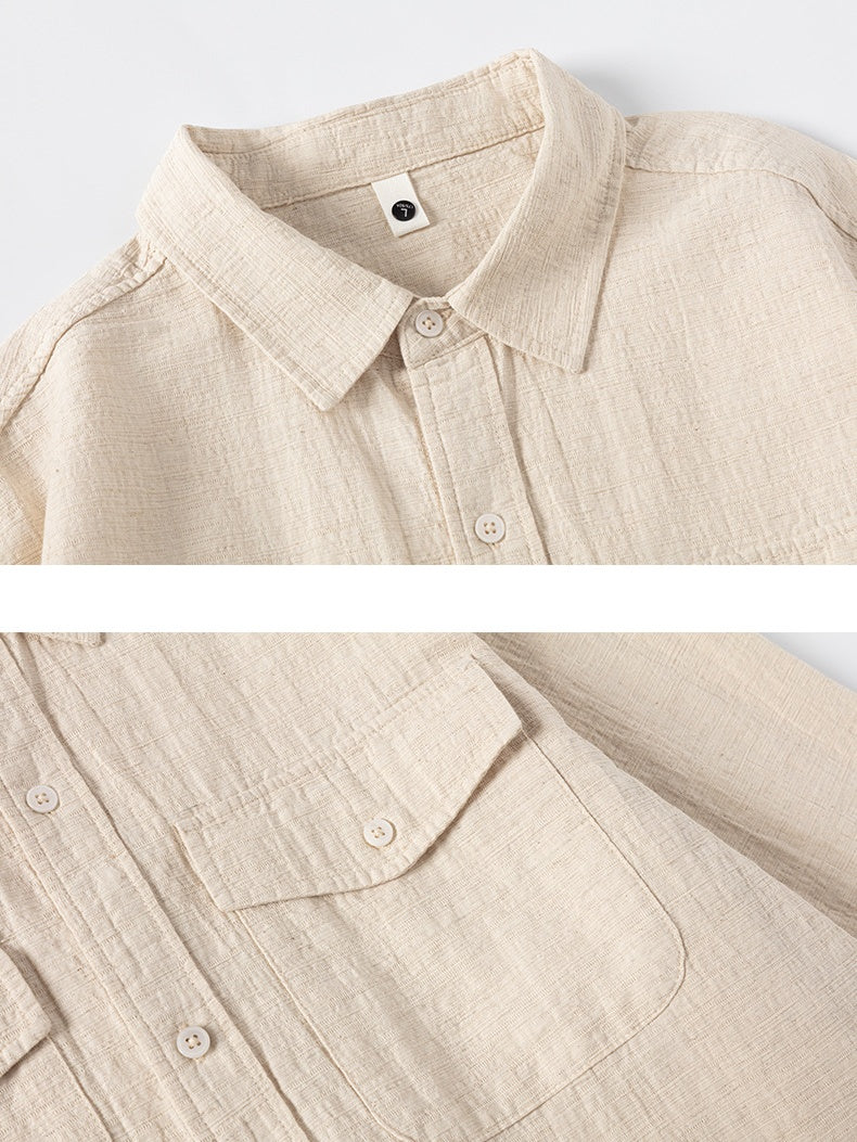 Flax Color-blocked Pattern Shirts - Image 4