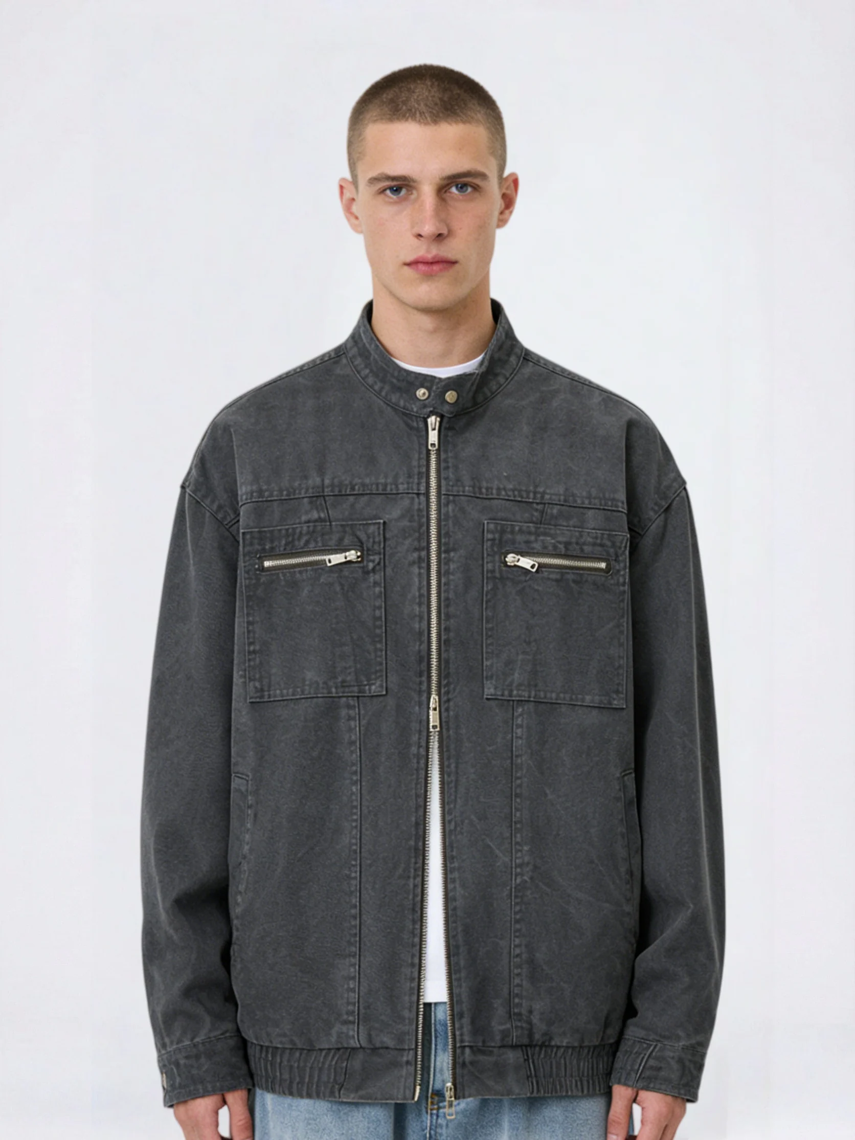 Retro Harrington Distressed Locomotive Tooling Jackets