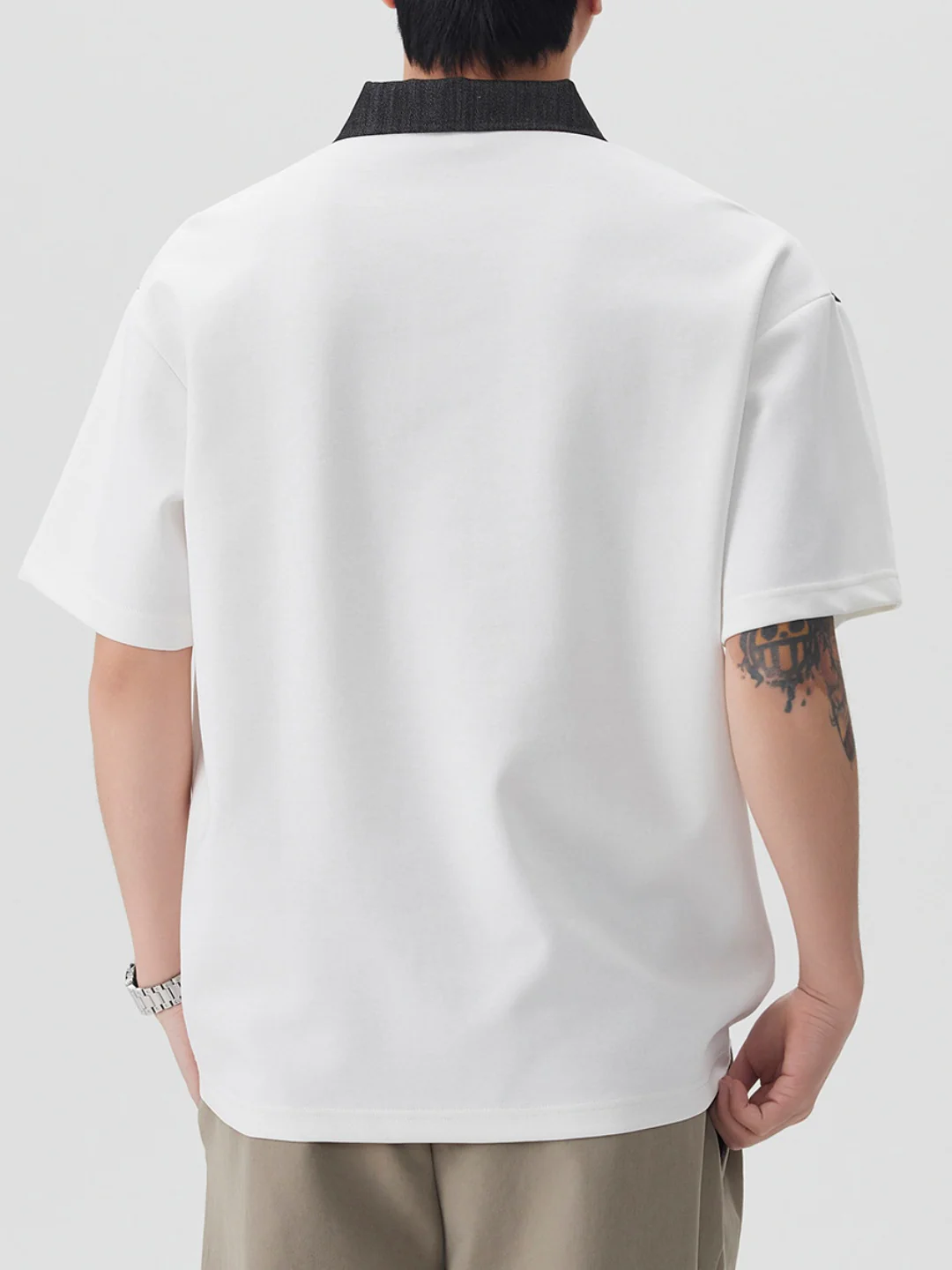 Retro Color-blocked Loose-fit Polo Shirt - Image 3