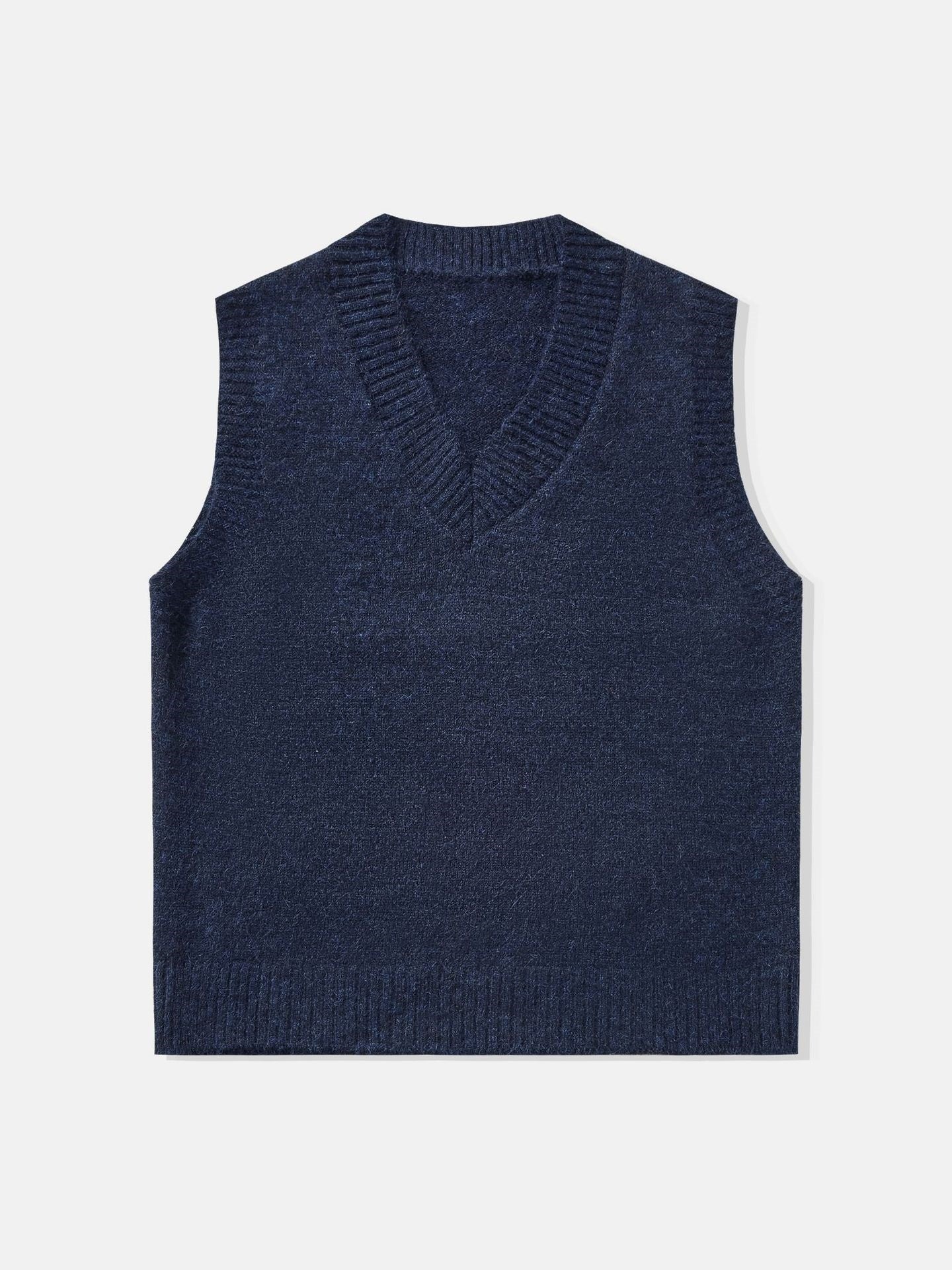 Wool Blend V-neck Loose-fit Knitted Vest - Image 5