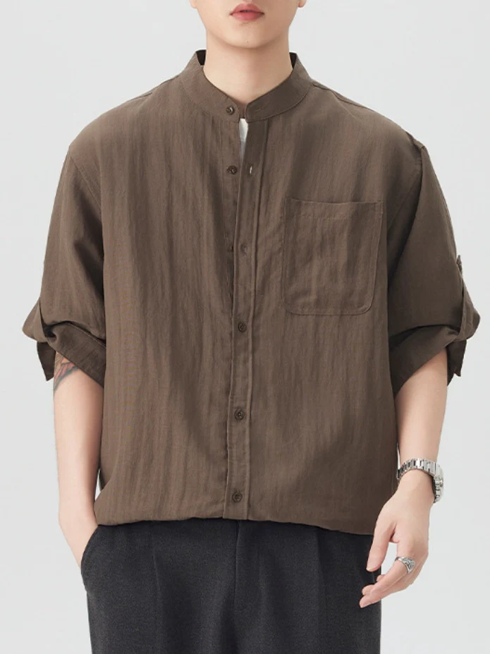 Imitation Linen Three-quarter Sleeves Shirts - Image 4