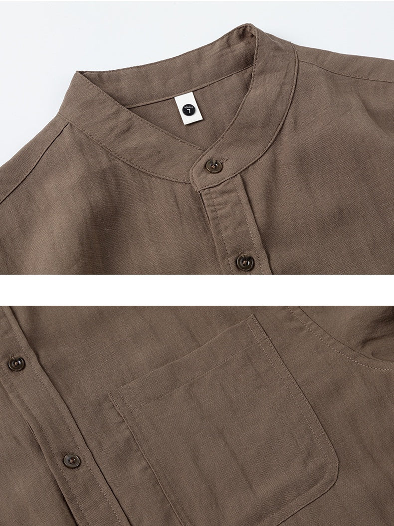Imitation Linen Three-quarter Sleeves Shirts - Image 5