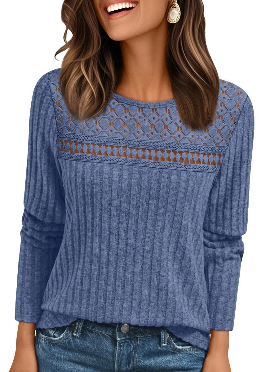 Pit Strip Loose Hollow Lace Stitching T-shirts - Image 16