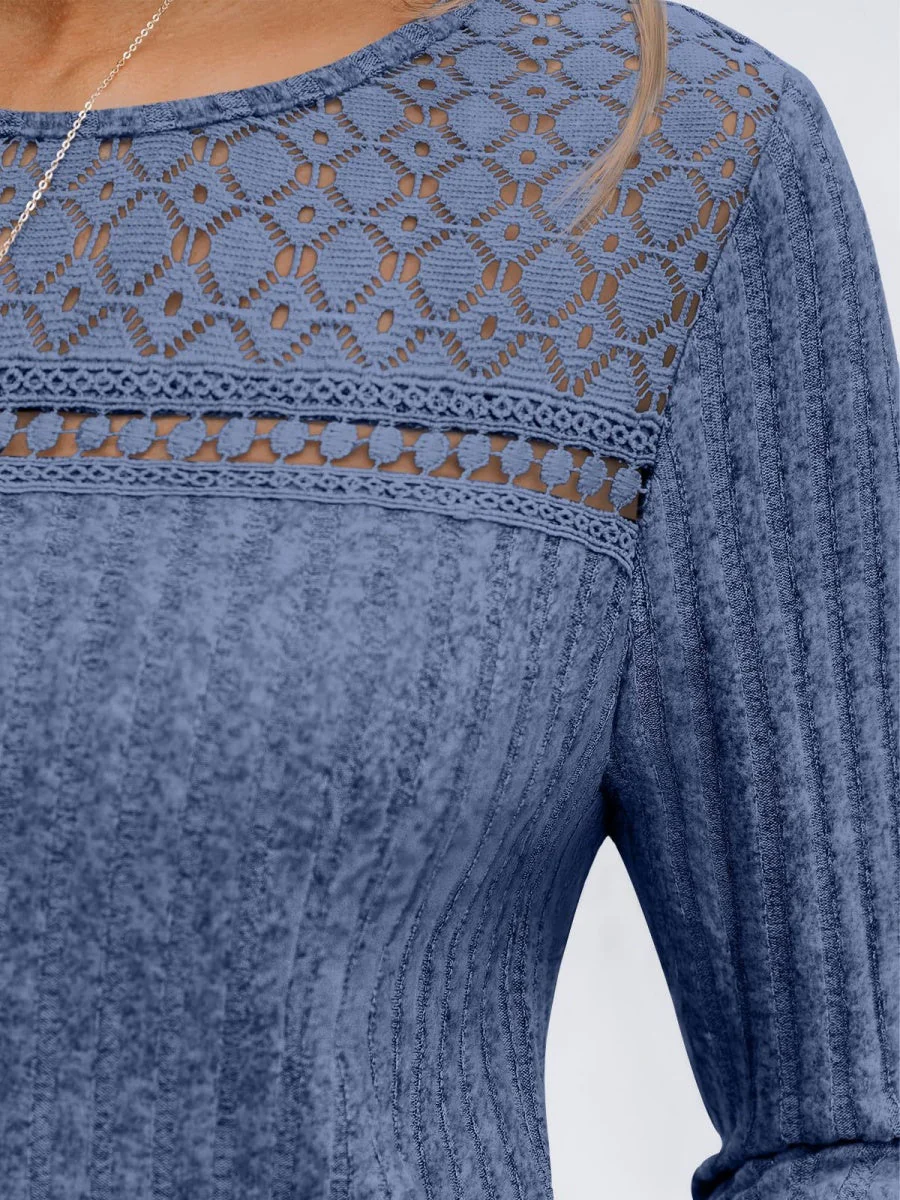 Pit Strip Loose Hollow Lace Stitching T-shirts - Image 20