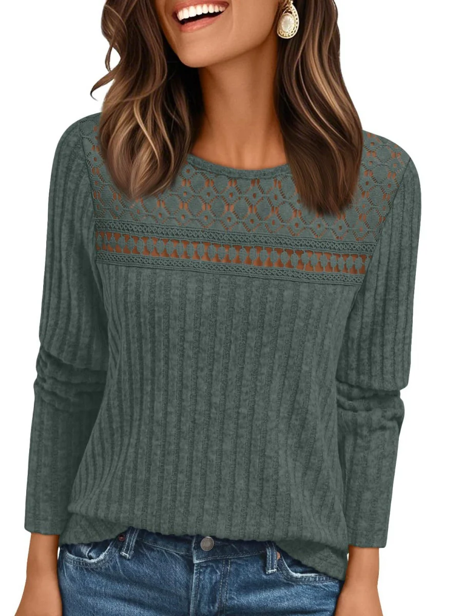 Pit Strip Loose Hollow Lace Stitching T-shirts - Image 21