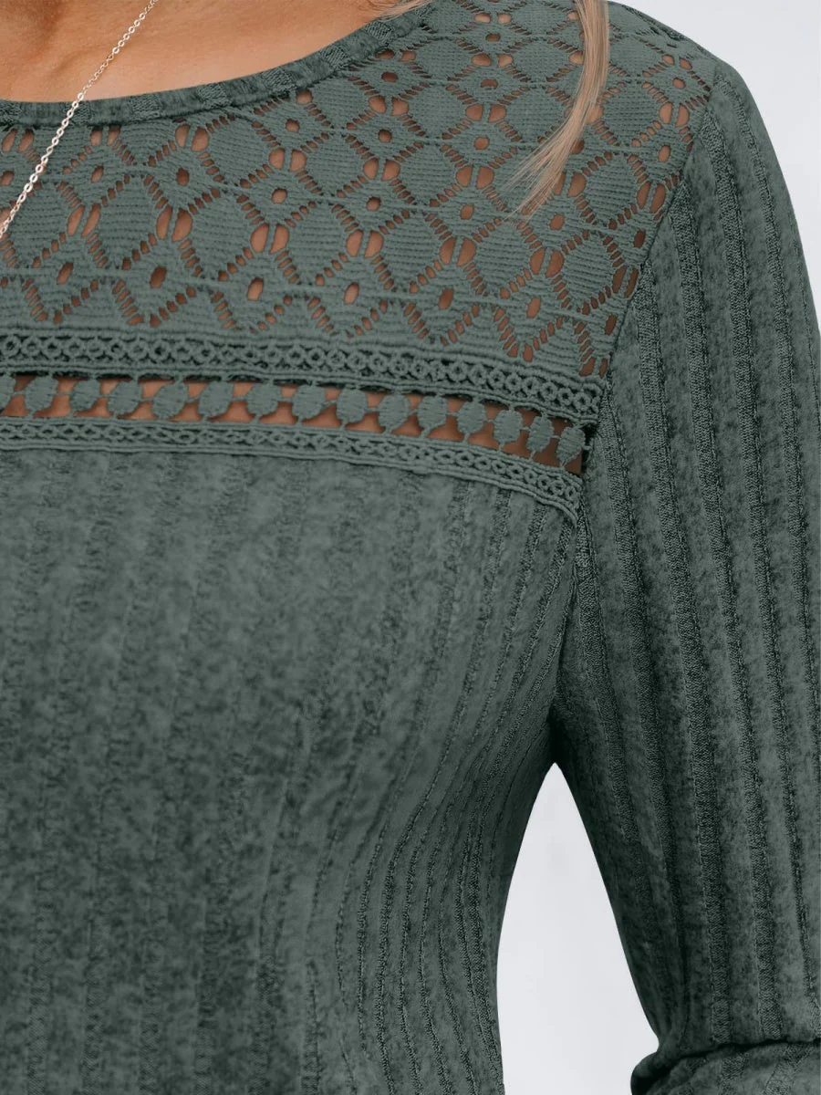 Pit Strip Loose Hollow Lace Stitching T-shirts - Image 25