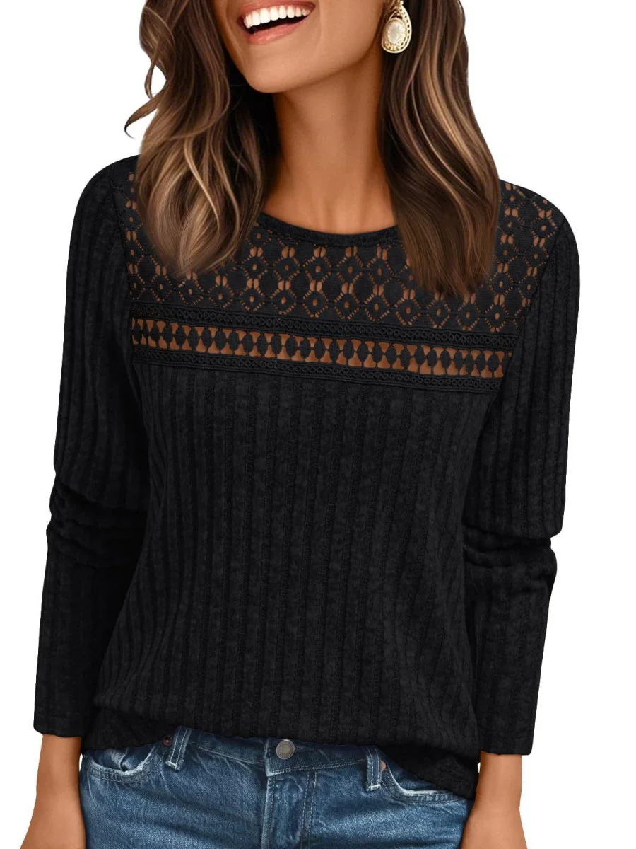 Pit Strip Loose Hollow Lace Stitching T-shirts - Image 6