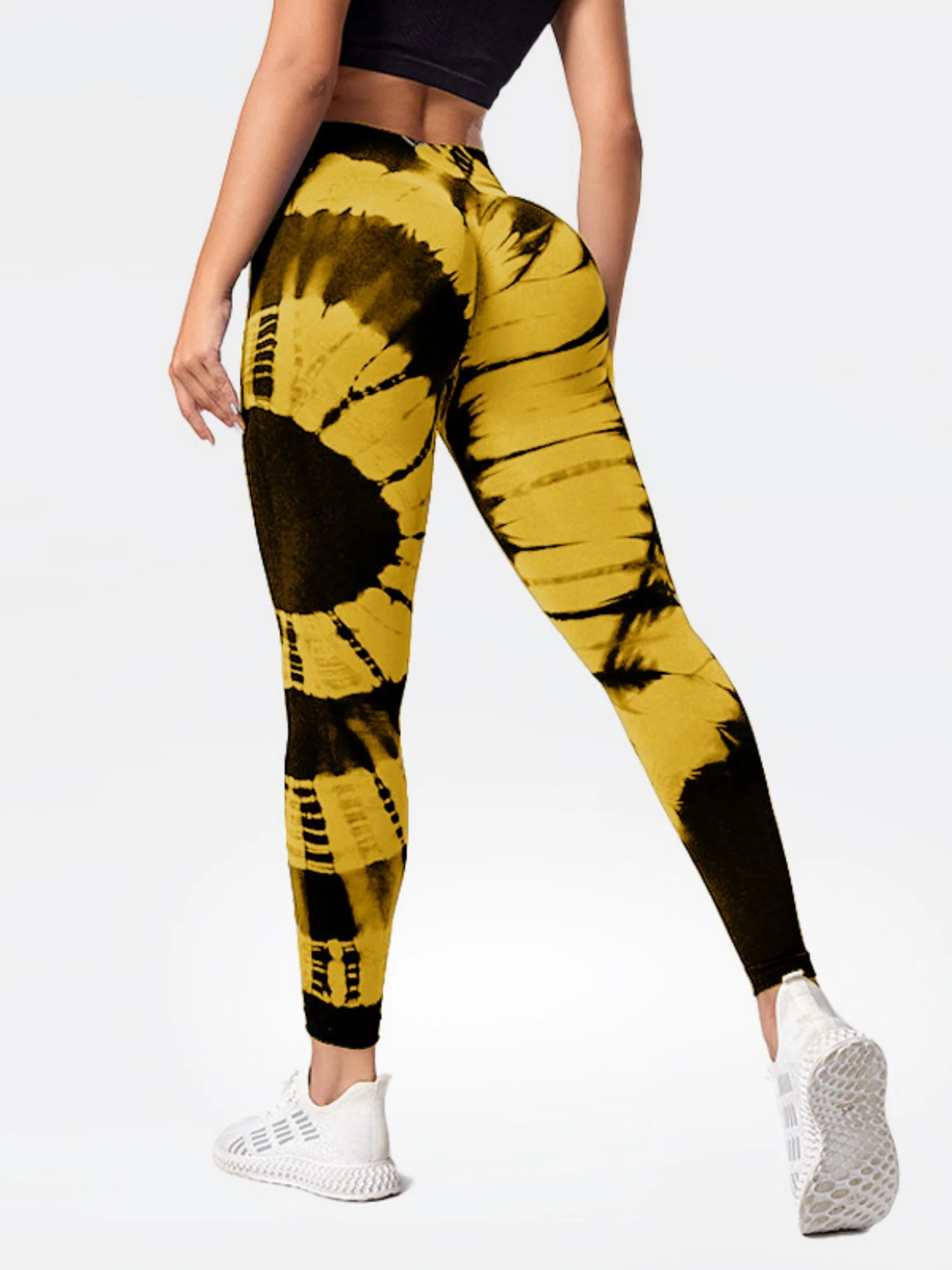 Seamless Tie-dye Jacquard High-waisted Hip Lift Exercise And Fitness Yoga Pants - Image 3