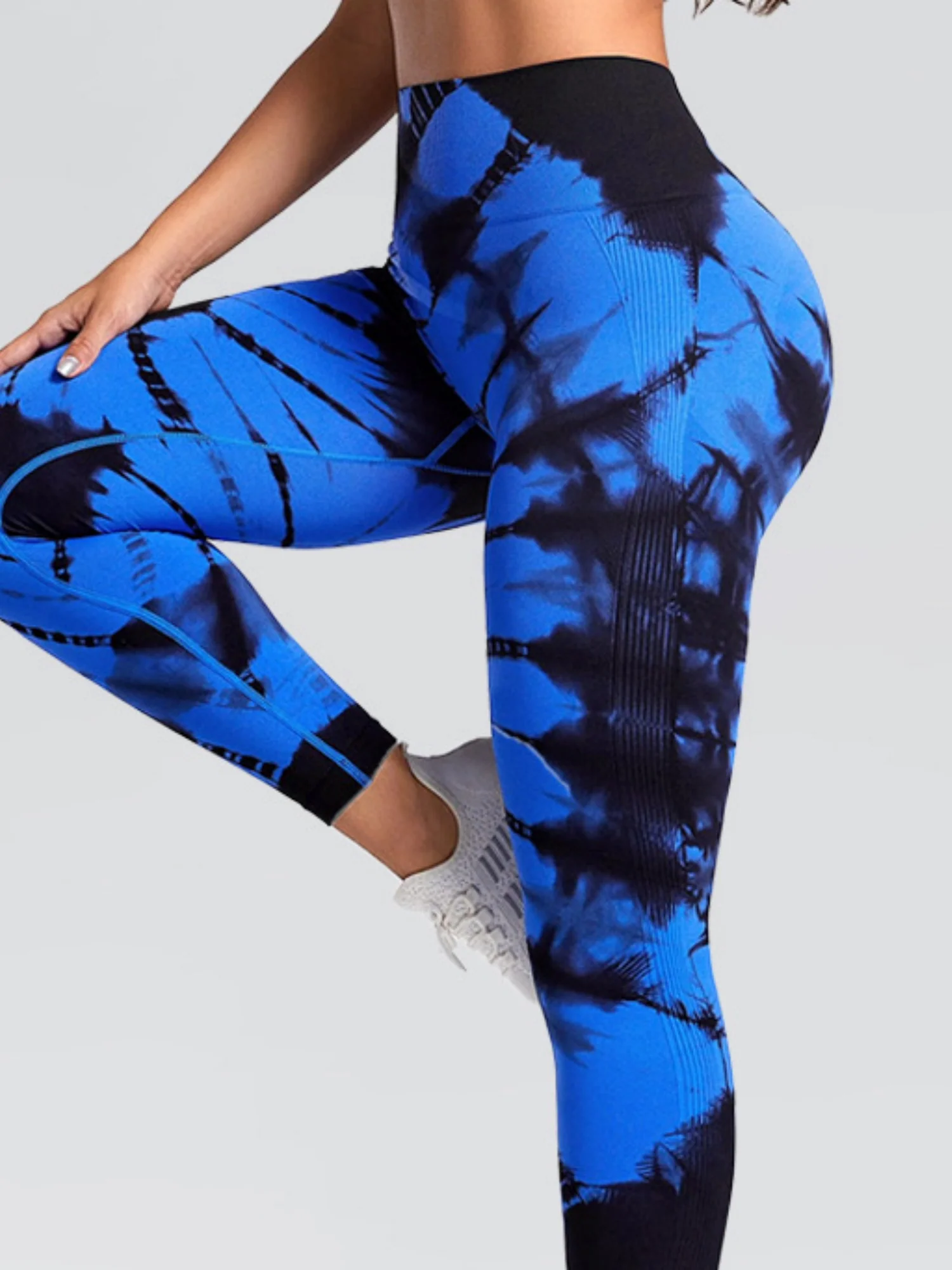 Seamless Tie-dye Jacquard High-waisted Hip Lift Exercise And Fitness Yoga Pants - Image 6