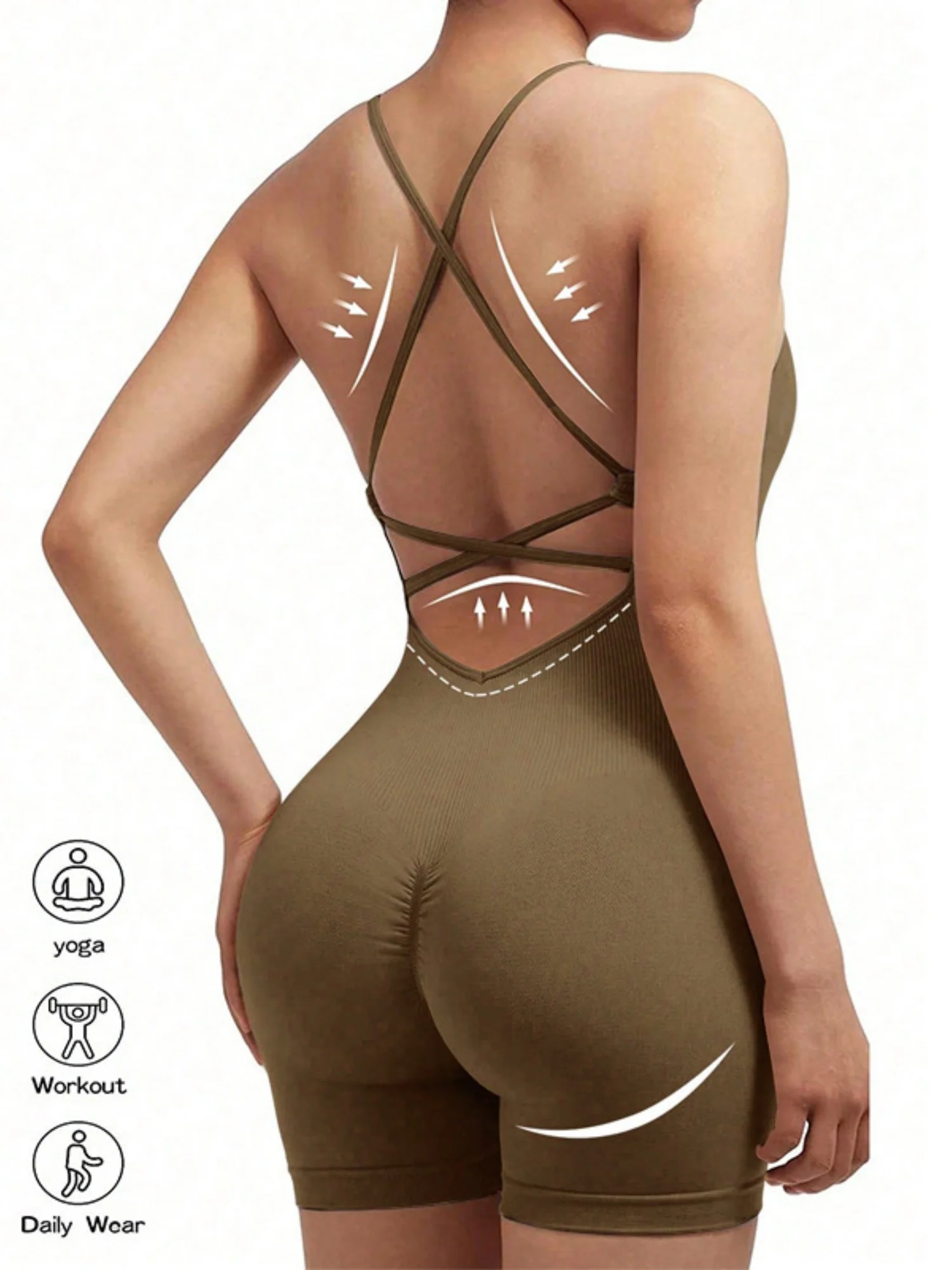 Seamless Quick-drying Beautiful Back And Lifted Buttocks Exercise And Fitness Yoga Jumpsuits&Bodysuits - Image 13