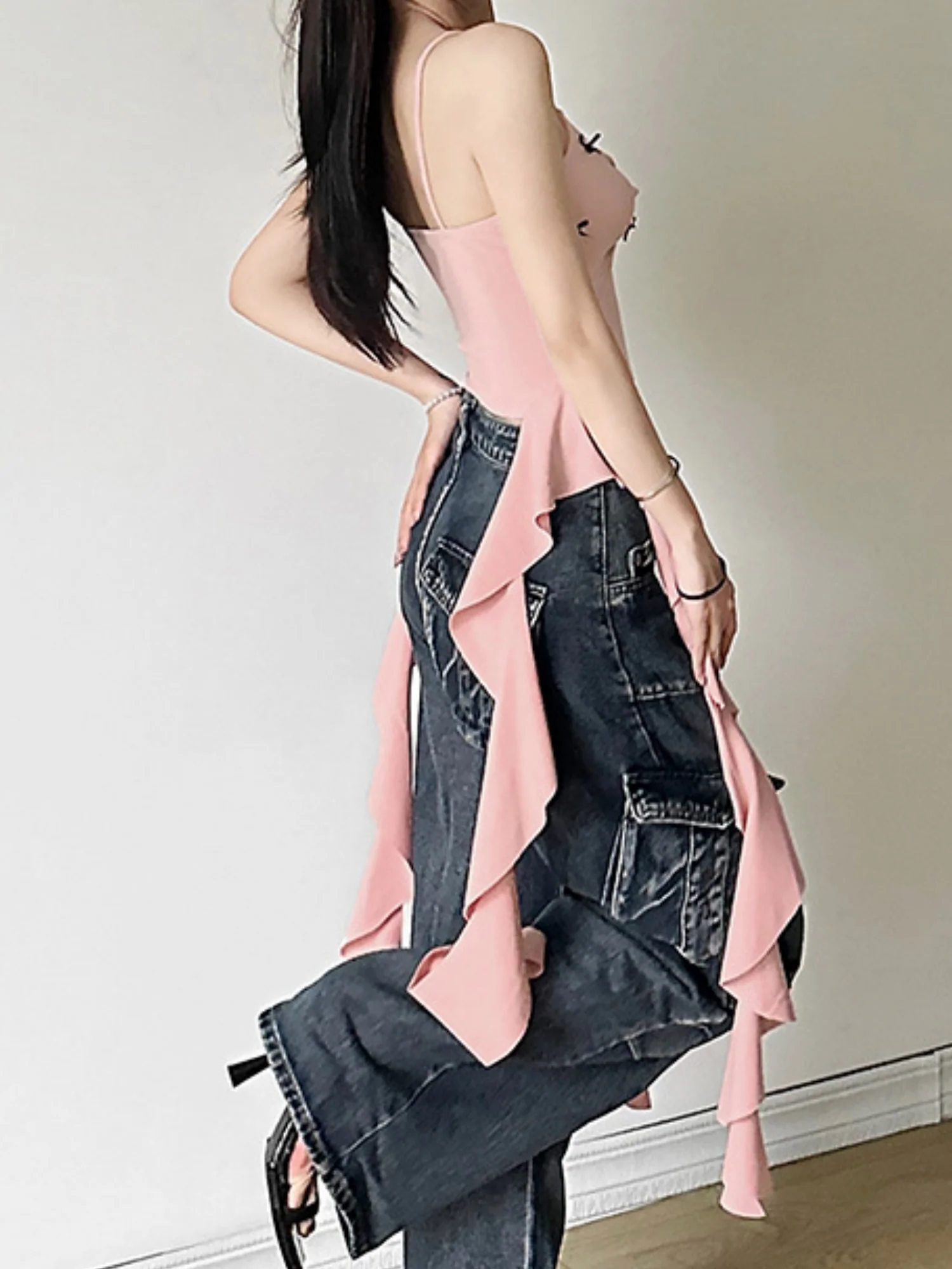 Bow Wavy Edge Sweet Tank Tops&Camis - Image 3