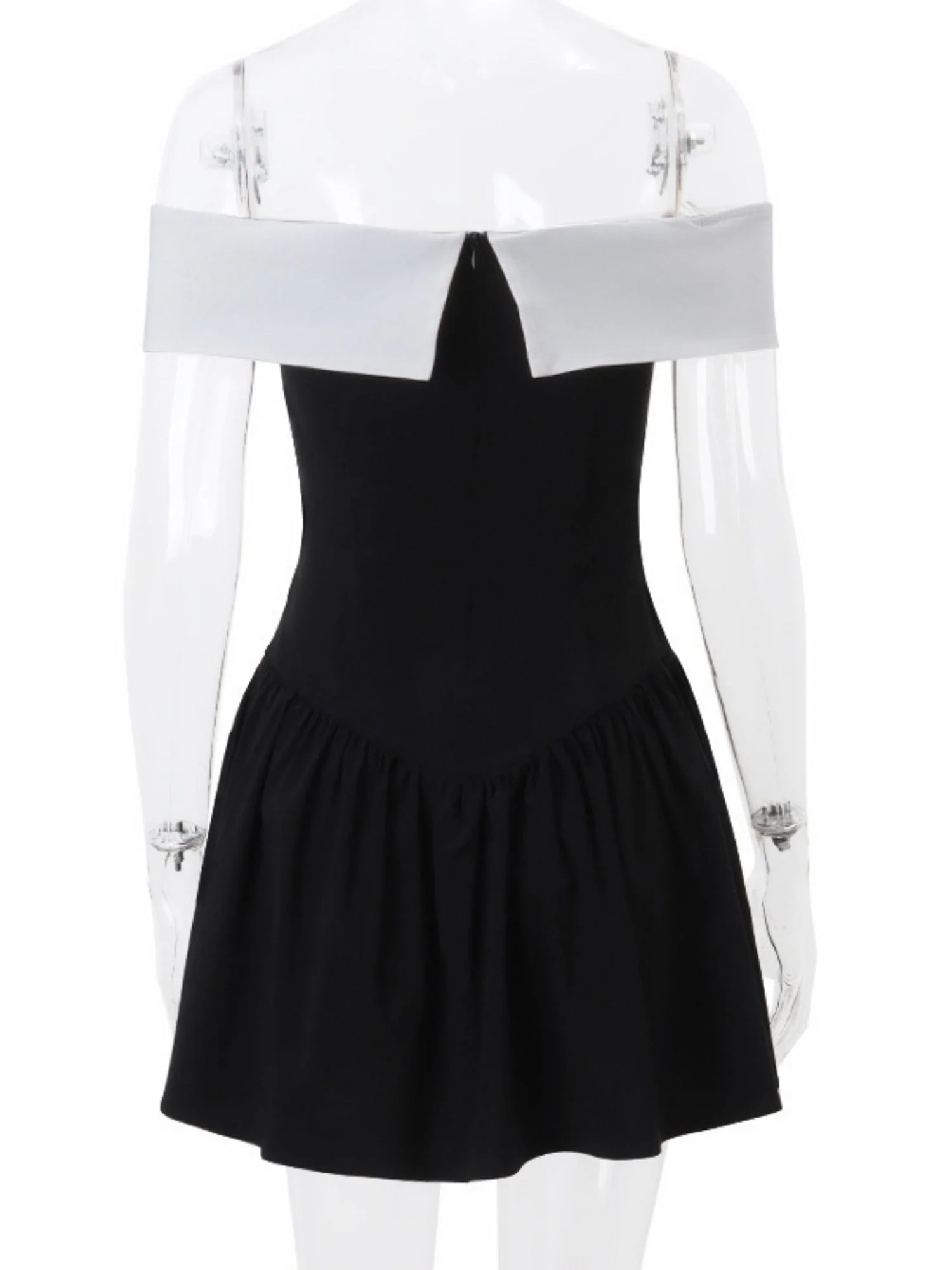 Off-shoulder Bow Waist Tie Short Sleeves Mini&Short Dresses - Image 7